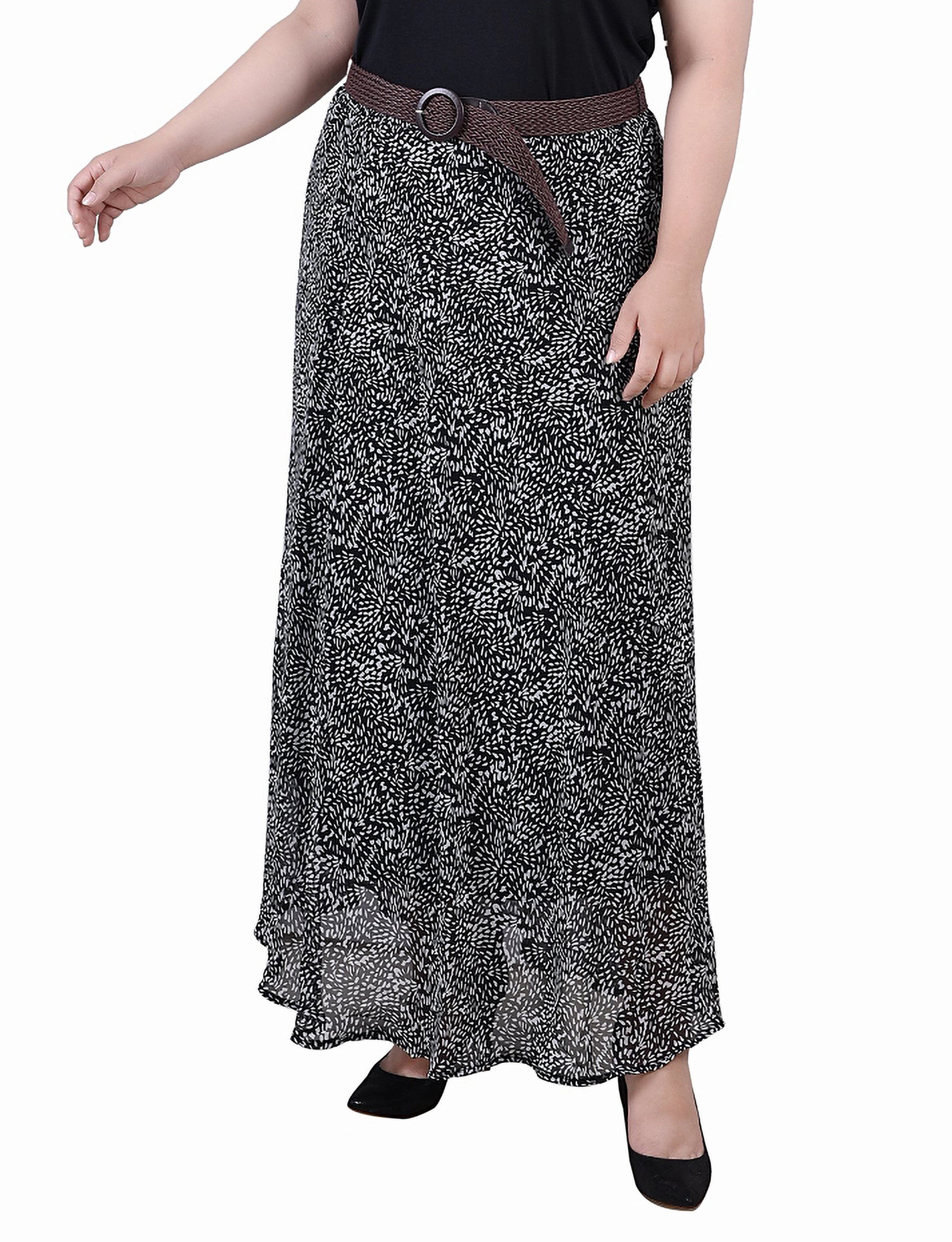 Plus Size Chiffon Maxi Skirt Glamorous Appeal Crisp Details