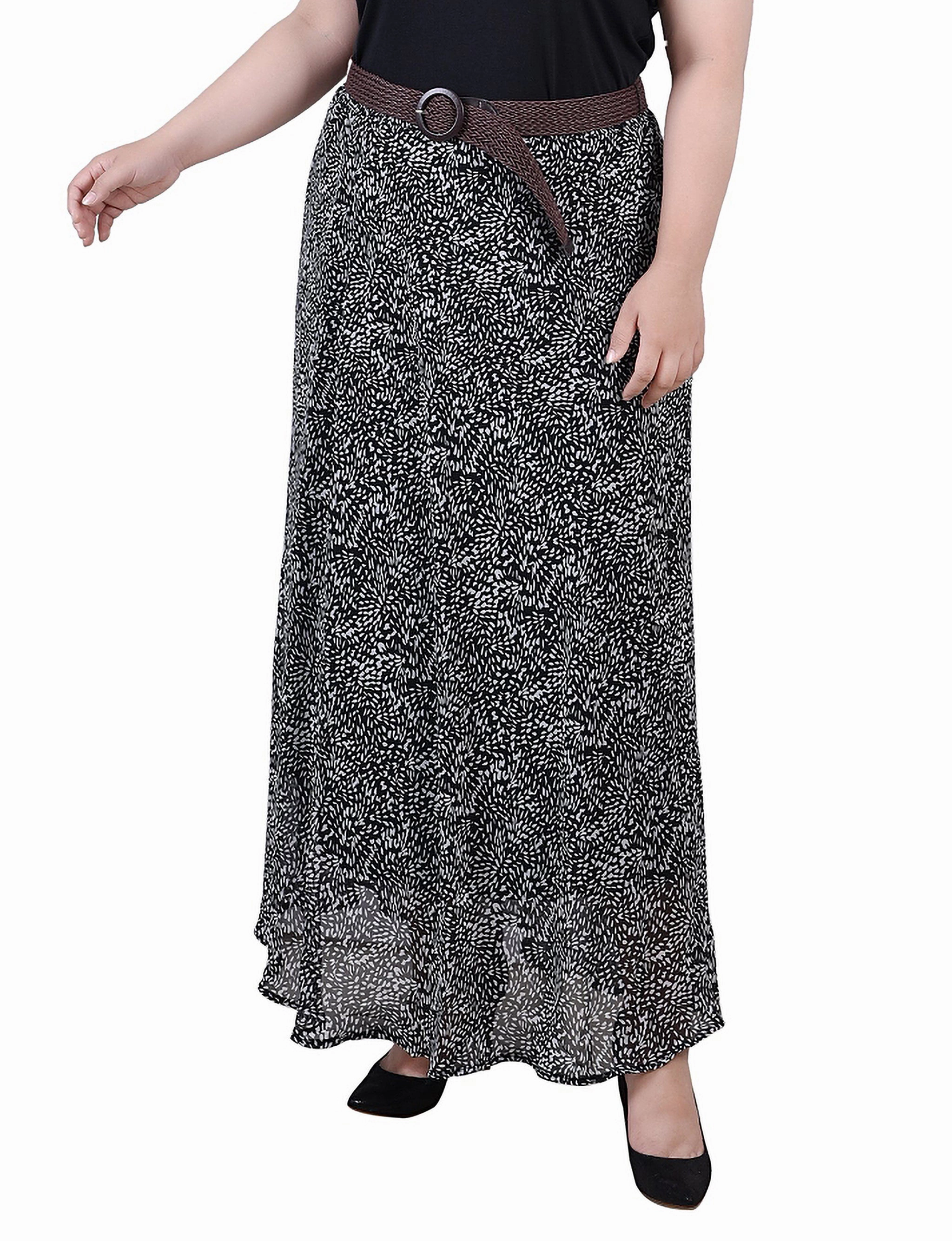 Curve Friendly Day Ready Plus Size Chiffon Maxi Skirt