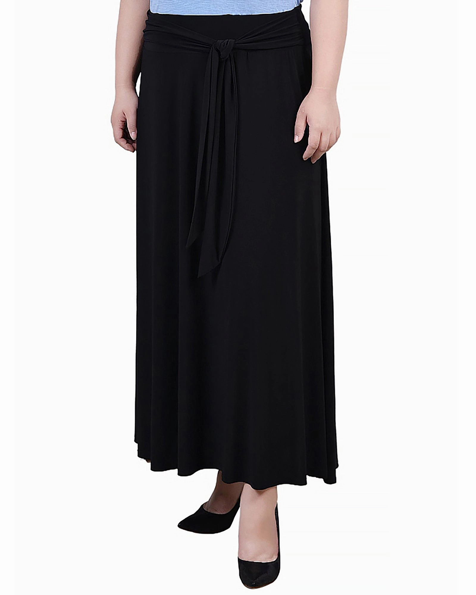 Plus Size Maxi Skirt With Sash Waist Tie Gentle Wear