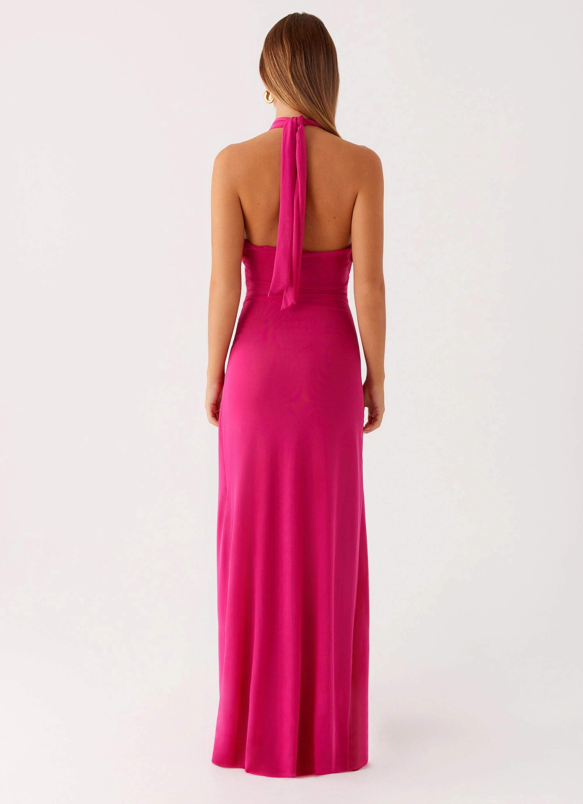 Trend-Inspired Smart Fabric Ericka Maxi Dress - Hot Pink