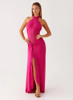 Ericka Maxi Dress - Hot Pink Cozy Layer