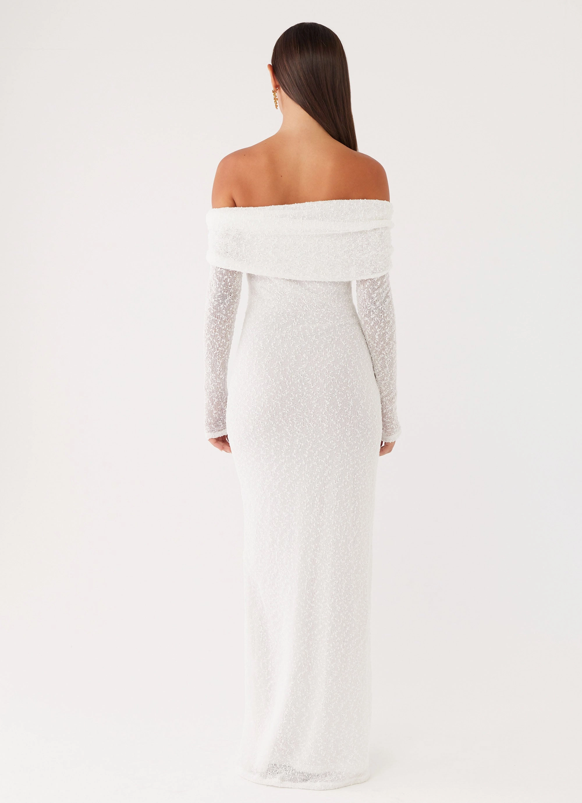 Versatile party outfit Smooth Line Pollyanna Knit Hardware Maxi Dress - Ivory