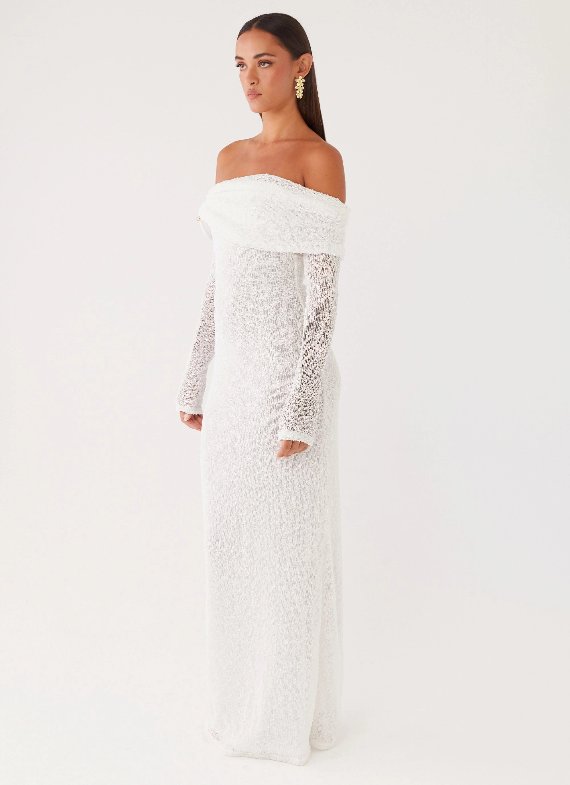 Pocket-Detail Pollyanna Knit Hardware Maxi Dress - Ivory