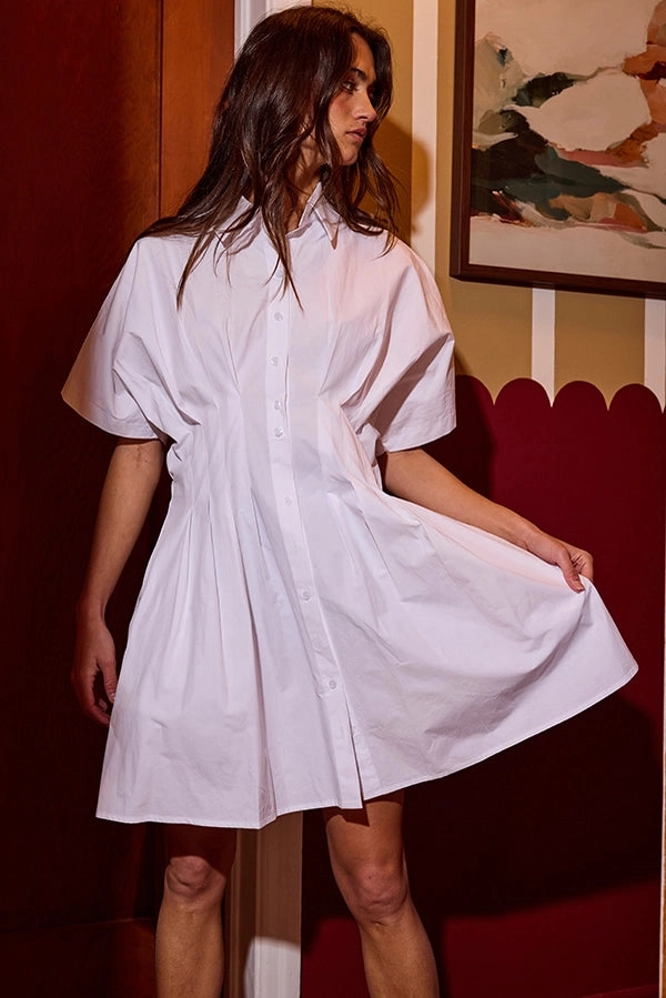 Poplin Button Down Mini Dress Cool Simplicity Lounge Moment
