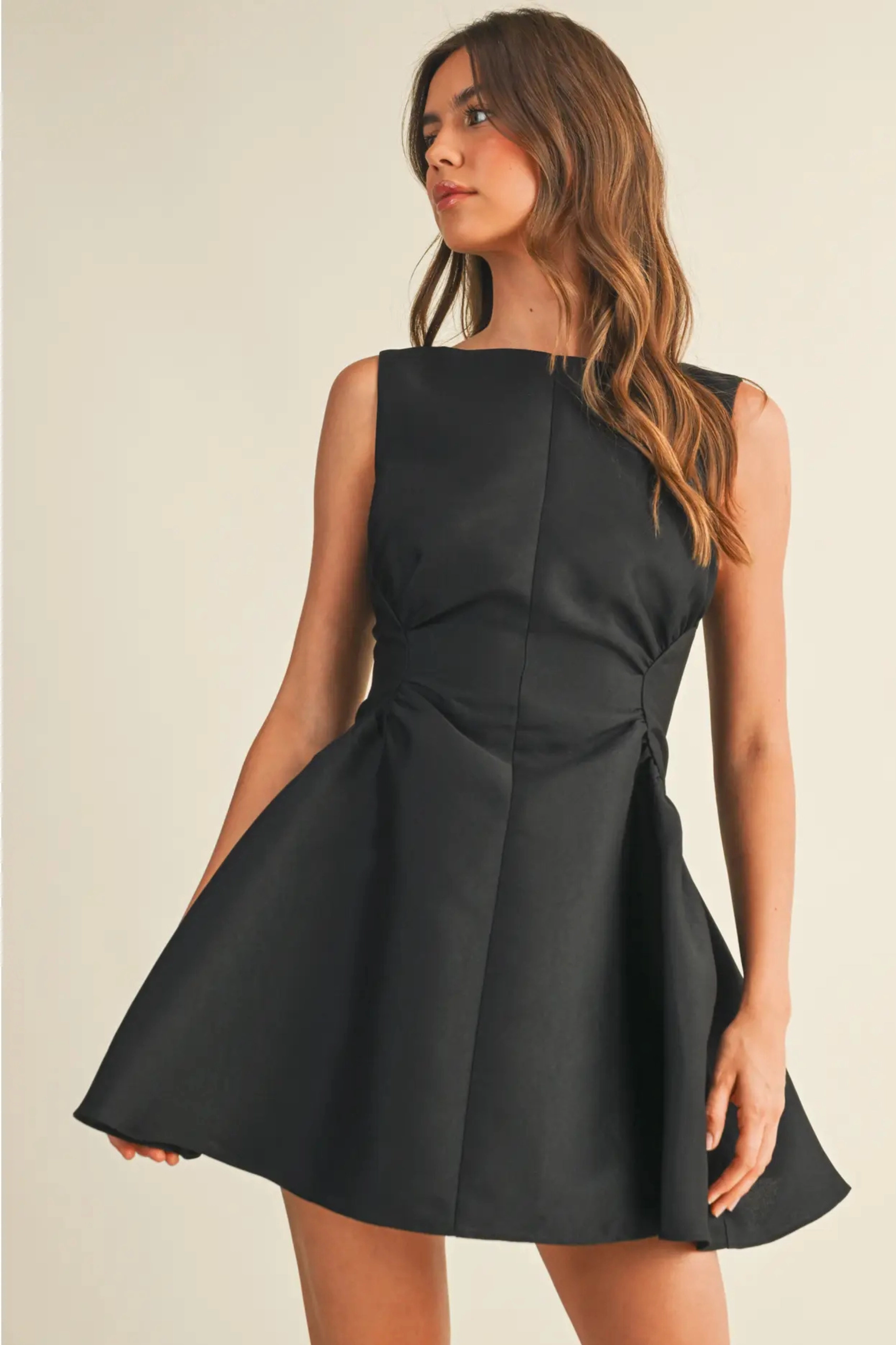 Fun and Flirty Flare Mini Dress - Black Inclusive Fit Lounge Fit