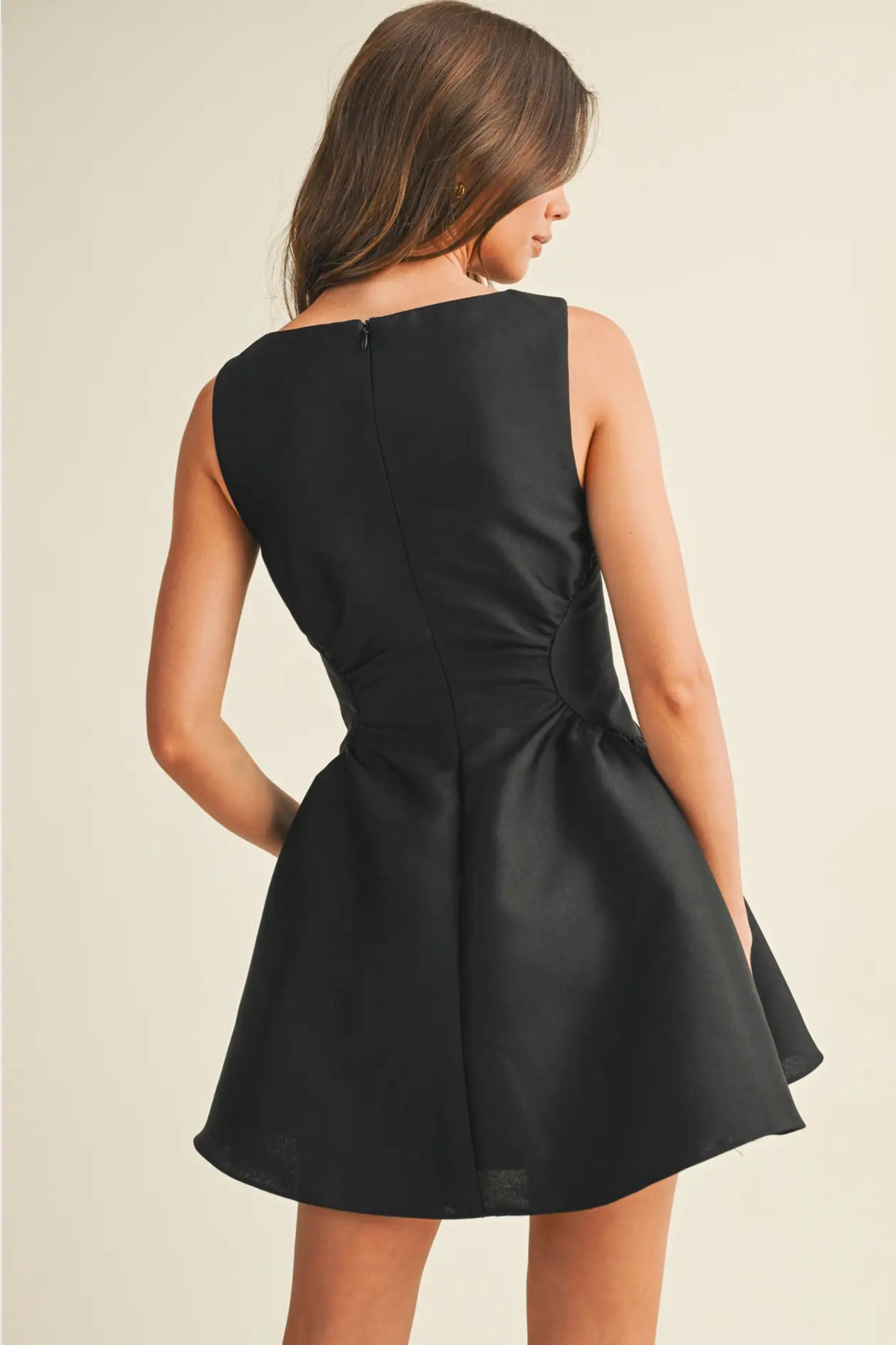 Ergonomic Fit Design Fun and Flirty Flare Mini Dress - Black