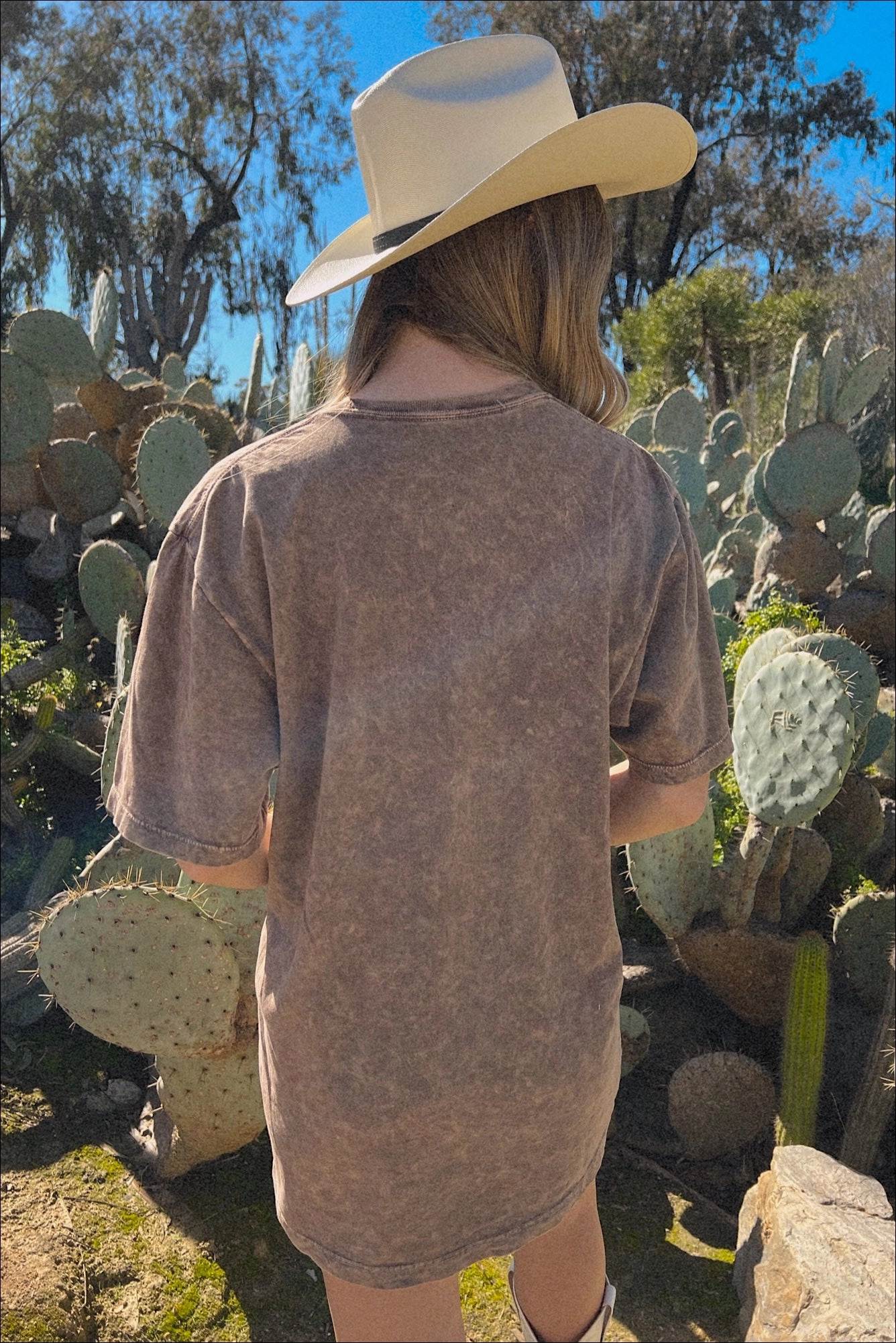 Pre-Order Giddy Up Graphic Tee - Mocha Softened Edges Sleeveless Tee