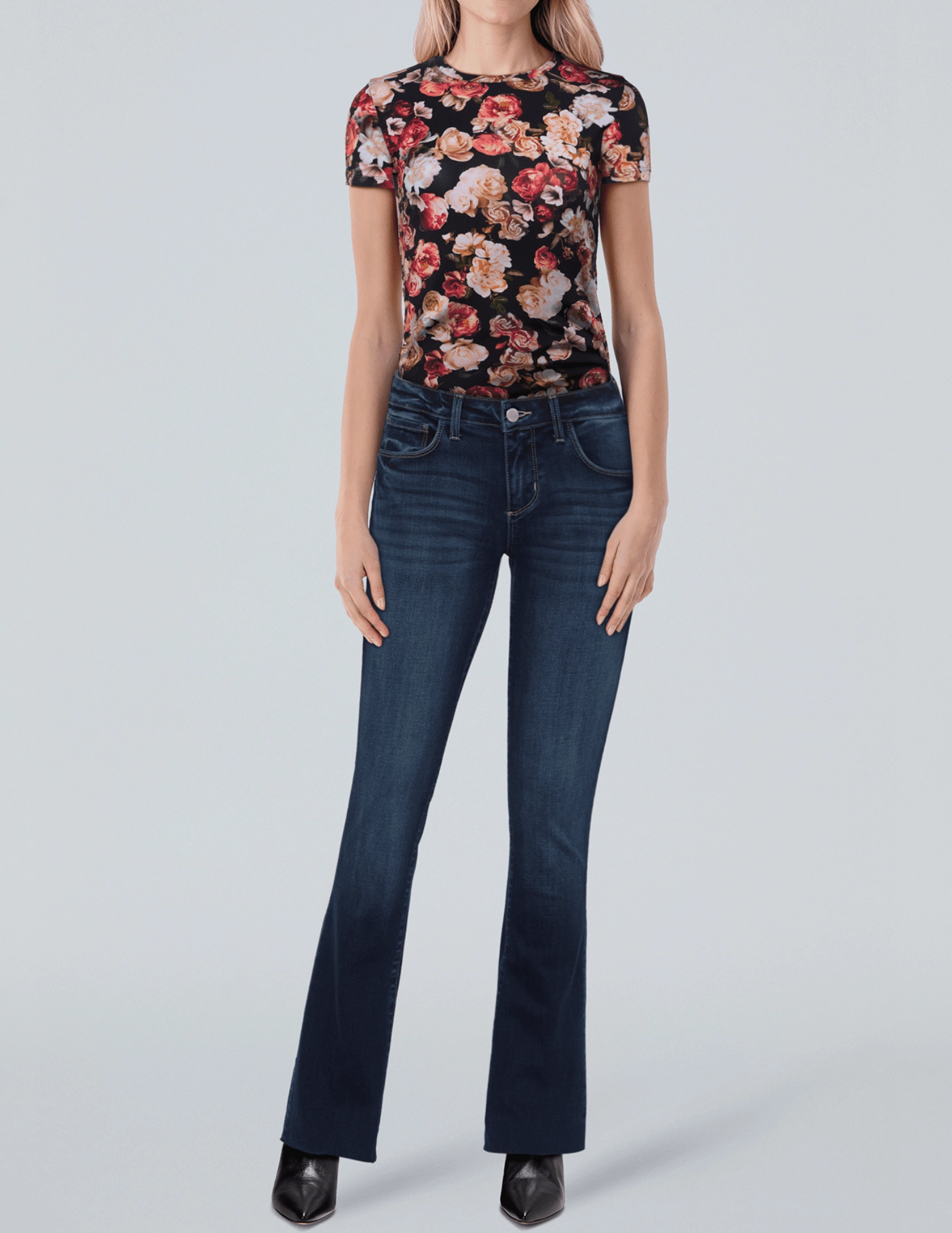 PRE-ORDER-L'AGENCE Sneeki Low Rise Straight Leg Jeans in Columbia Couple Look Eco Friendly