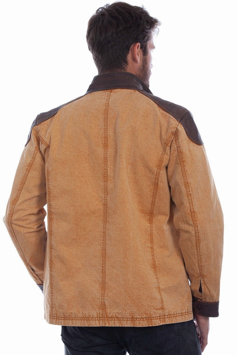 Weekday Street Look Bonded Seam Technology Scully Mens Cozy Canvas Tan Leather Leather Jacket