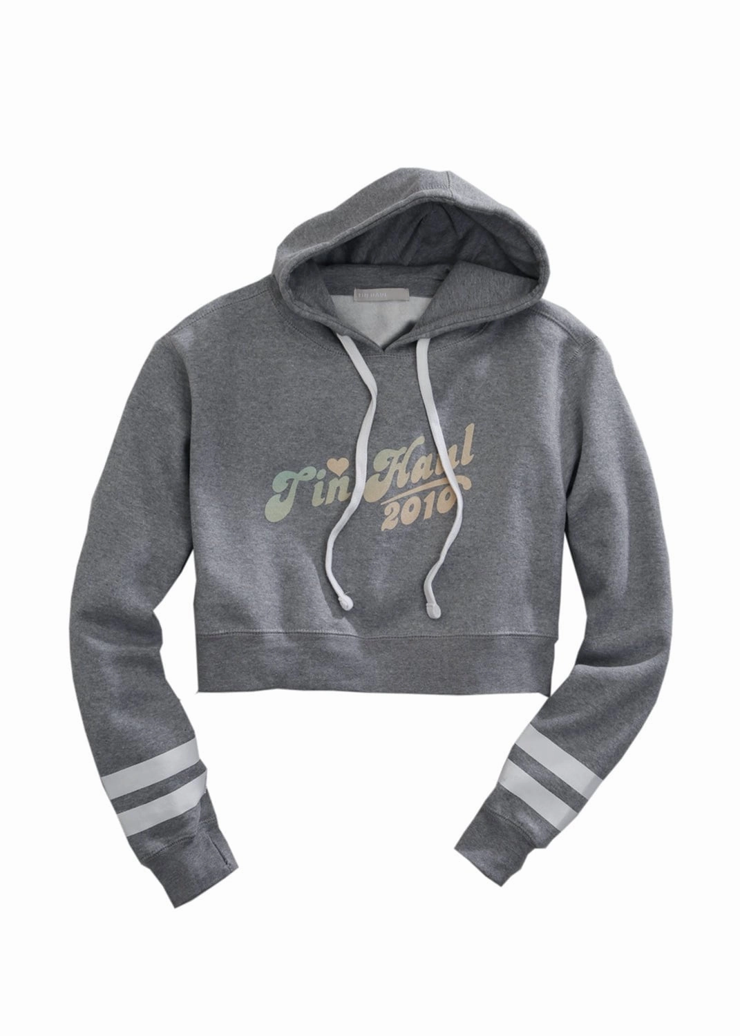 Winter-Ready Fashion Snuggle Layers Tin Haul Womens Grey Cotton Blend Bubble Letters Heart Hoodie