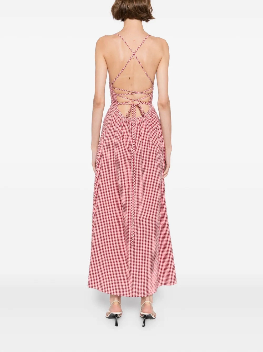 Lori Dress in Red Gingham Daily Option Light Weave