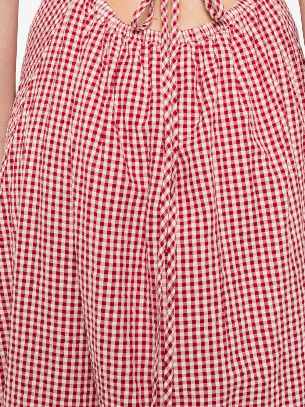 Lori Dress in Red Gingham Simple yet sophisticated gown Guest Glam