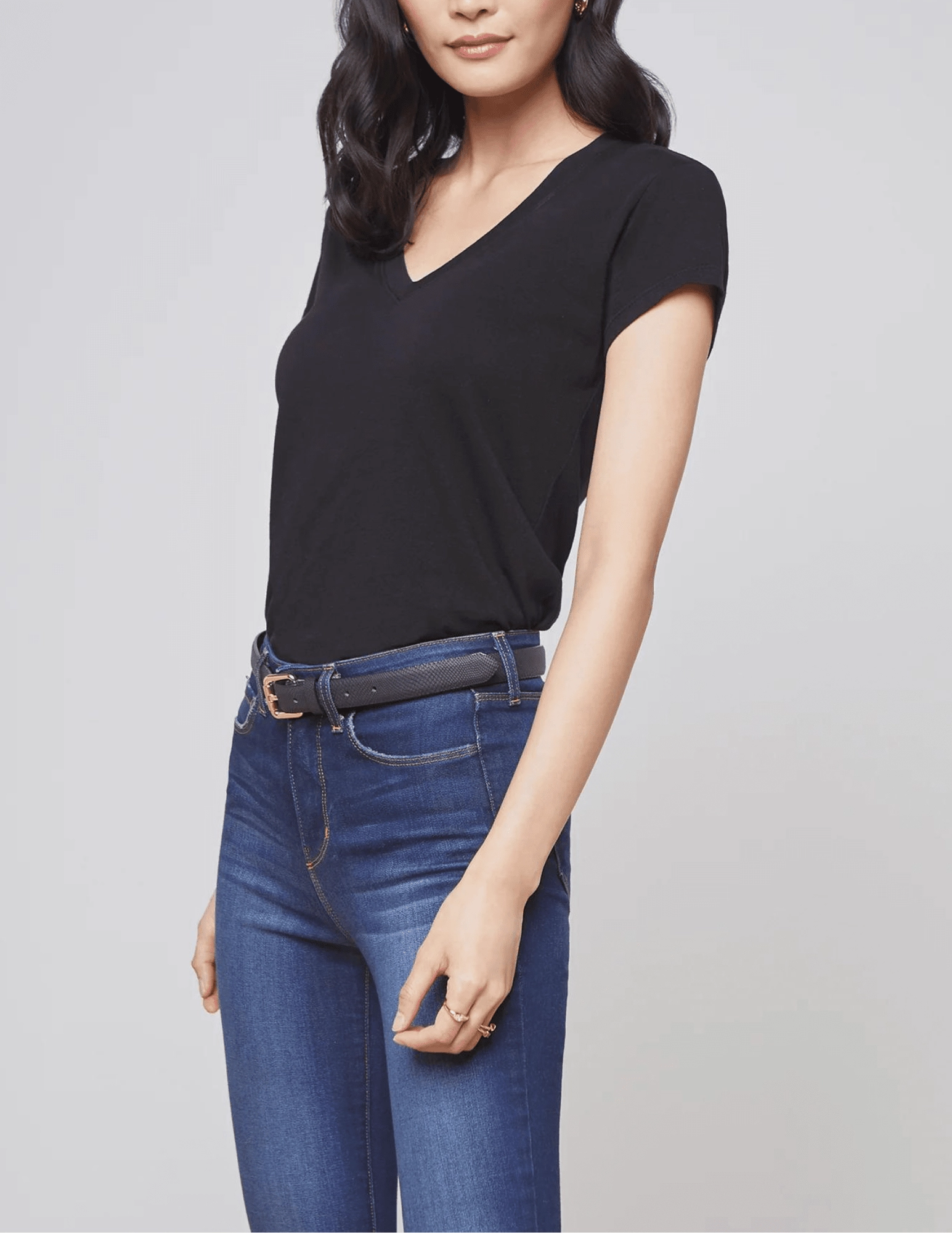 L'Agence Becca V-Neck Tee AdjustableTabs