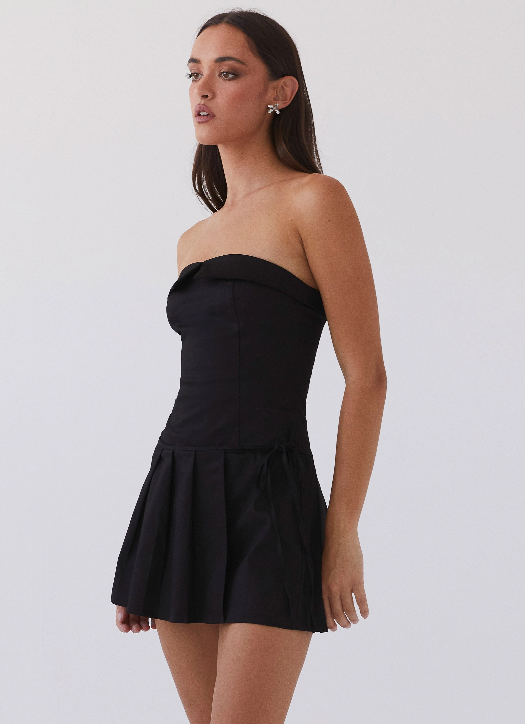 A-Line Soft Presence Calling The Shots Mini Dress - Black