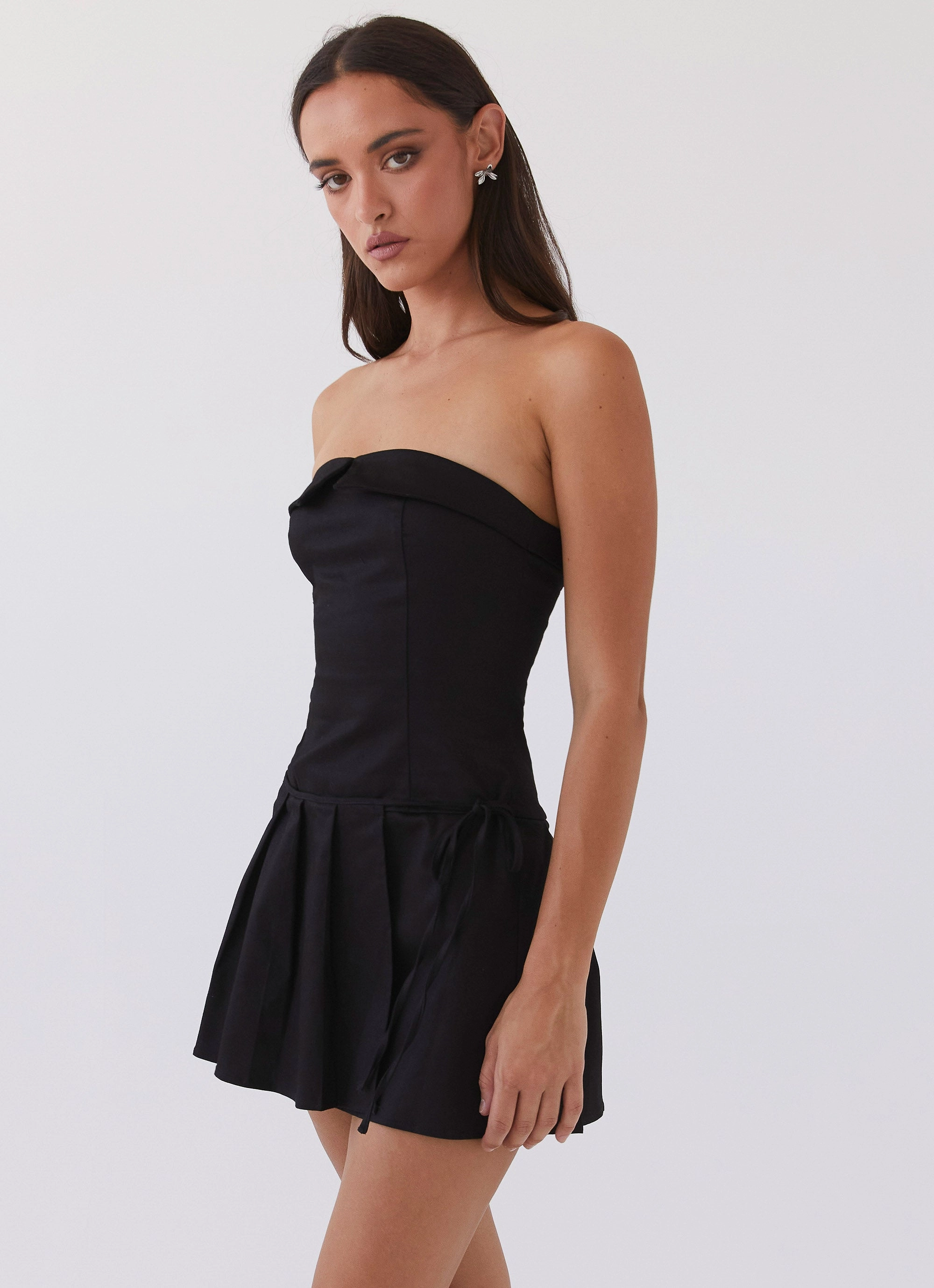 Lounge Texture Calling The Shots Mini Dress - Black