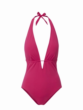 Elastic-Waist Mold Resistant Lining Elizabeth One Piece Fuchsia