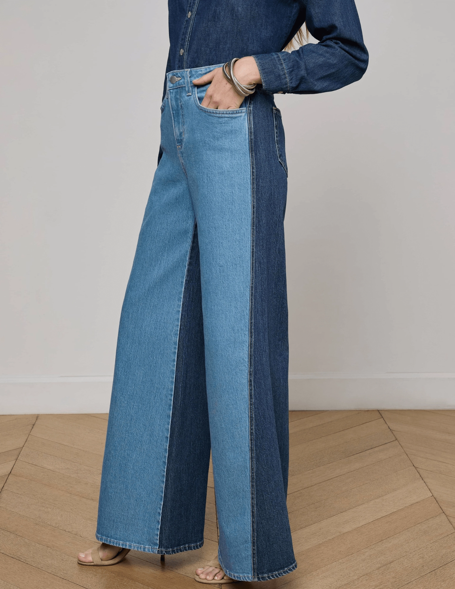 L??AGENCE Beau T-Seam Wide Leg Jeans in Paso Comfy Touch Weekend Uniform