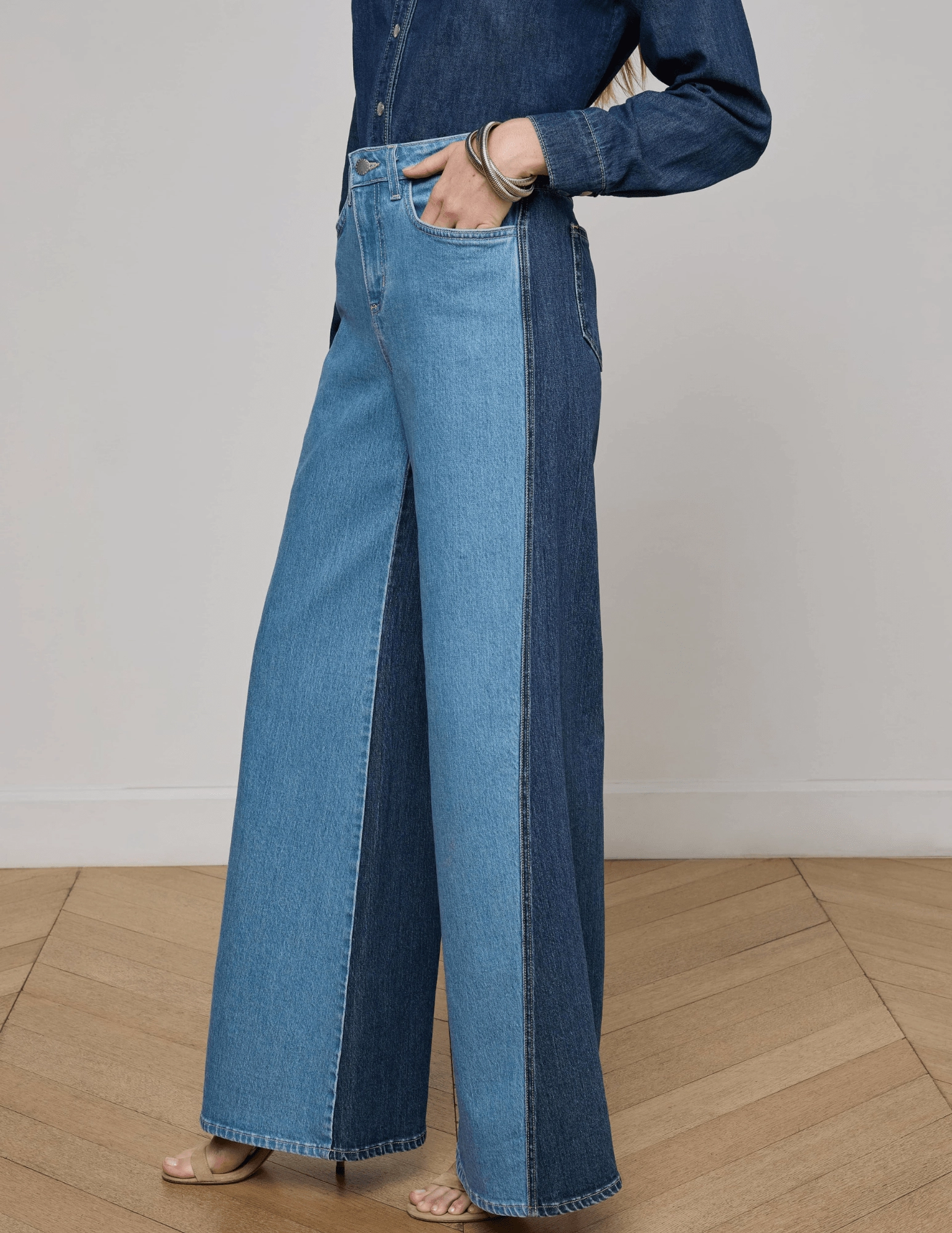 L??AGENCE Beau T-Seam Wide Leg Jeans in Paso Breathable Lining