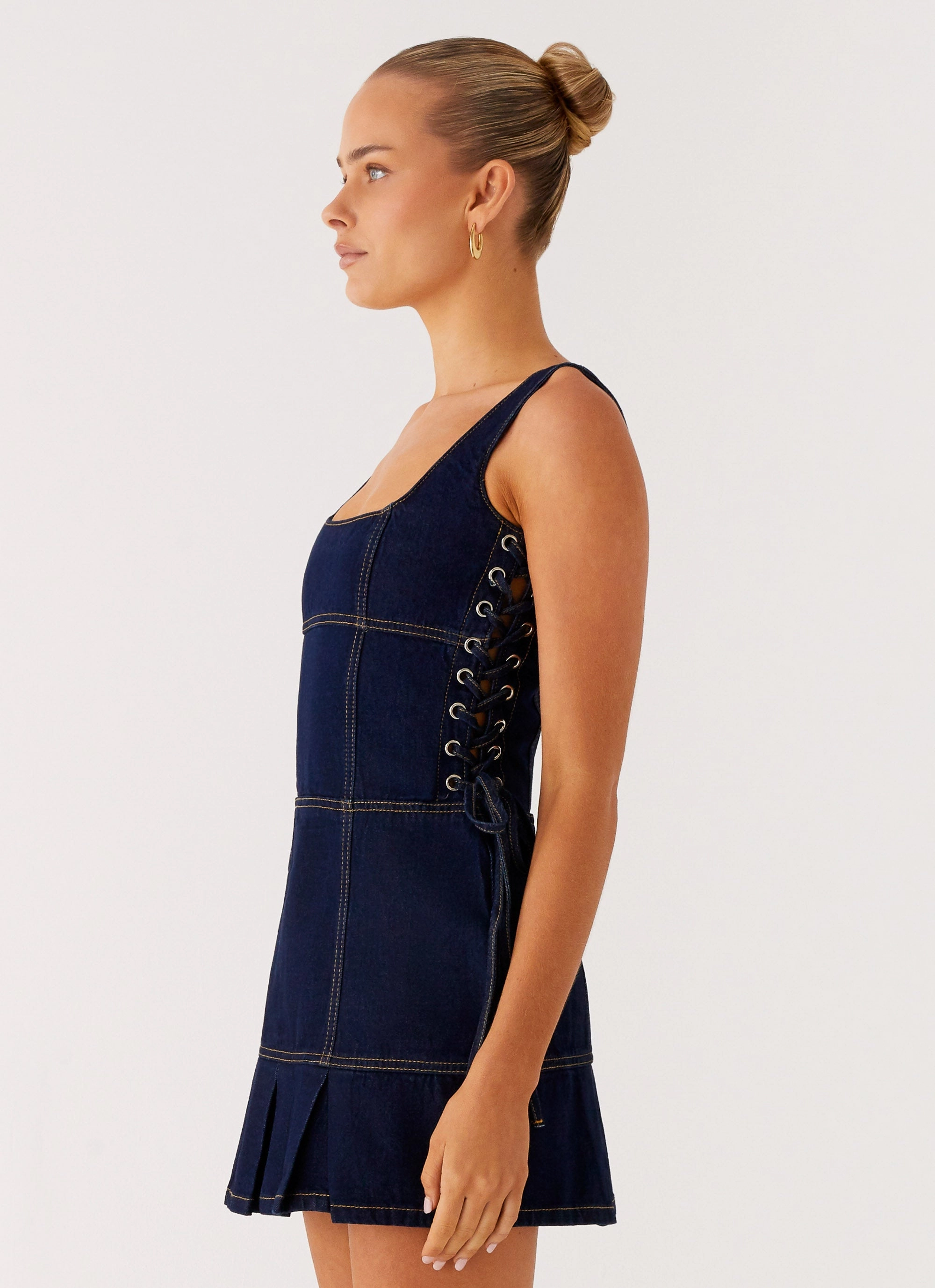 Preston Mini Dress - Indigo Lightweight Wear custom-fit