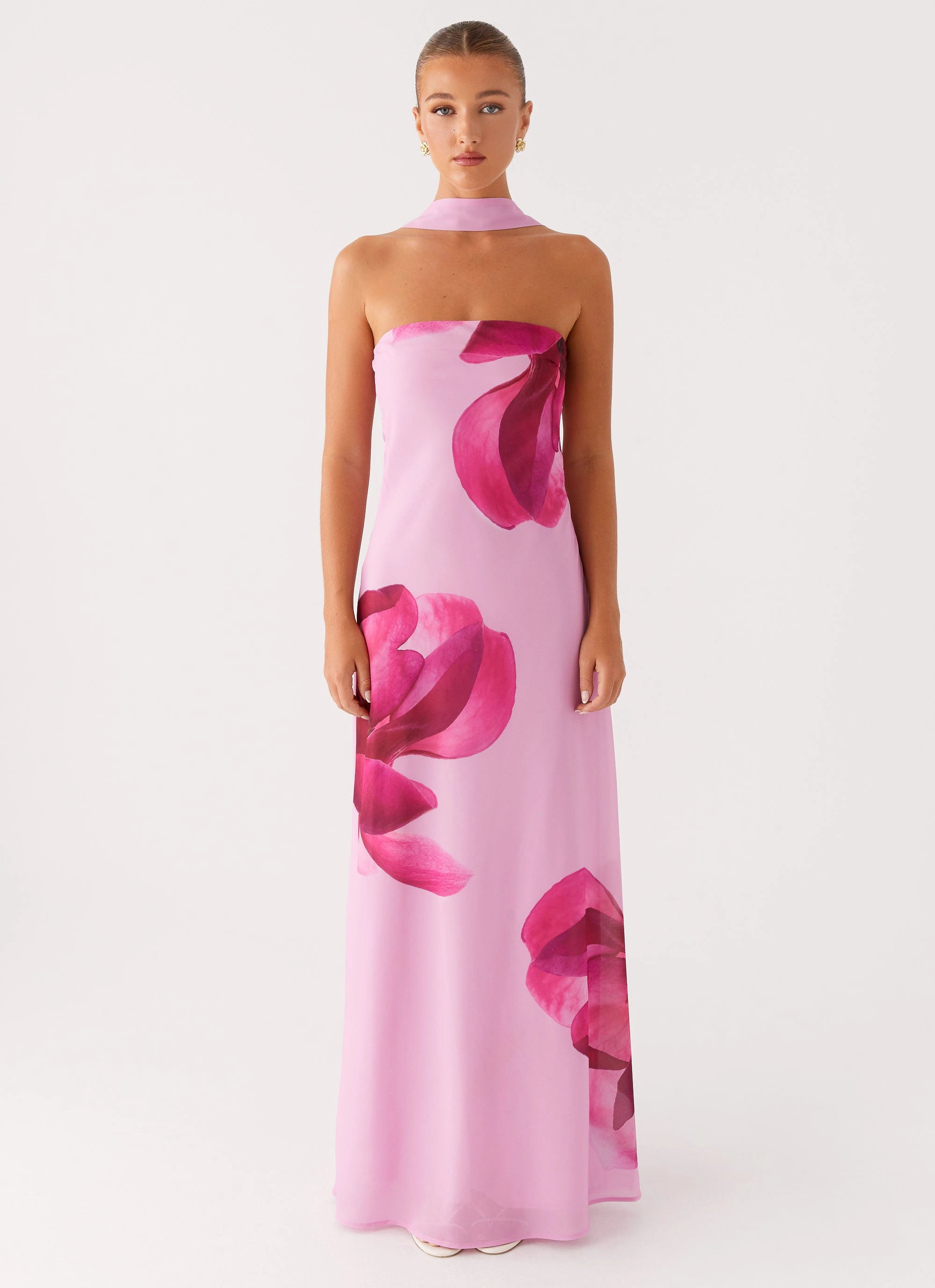 Prim Maxi Dress - Pastel Pink All-Occasion Wear Saturated Hue