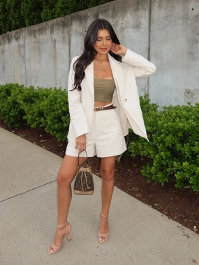 Ahead of Myself Linen Blazer Street Comfort