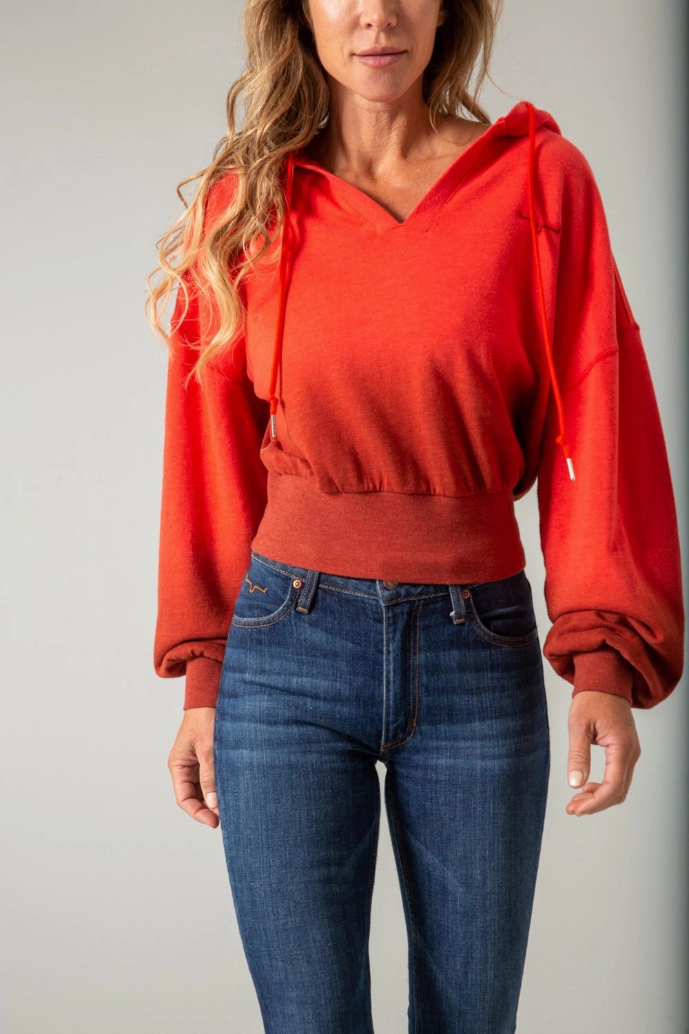 Fray Resistant Edges Kimes Ranch Womens Monterey Dipped Baked Apple/Burnt Henna Cotton Blend Hoodie