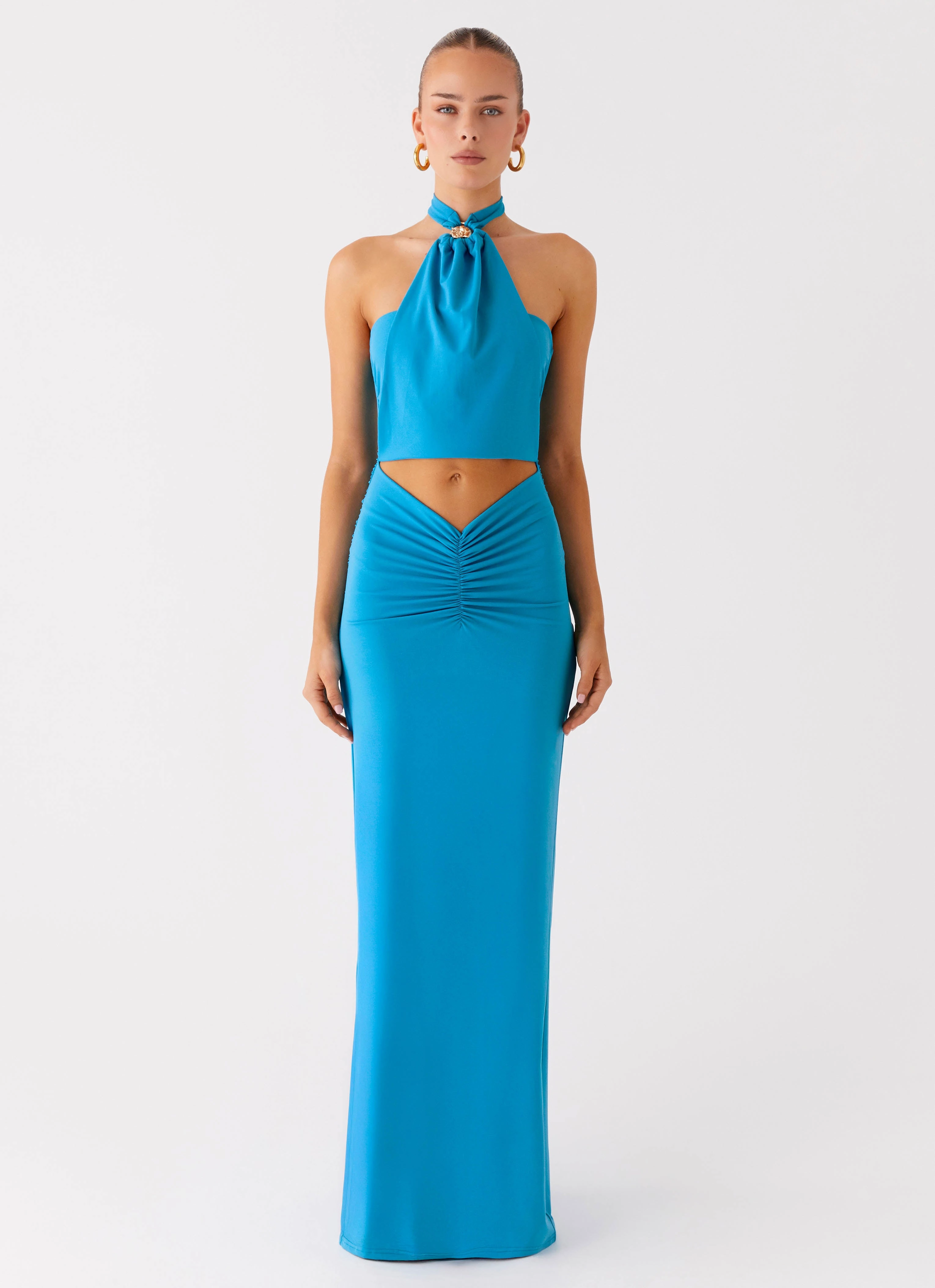 Chiquita Halter Maxi Dress - Turquoise Blue spring fresh