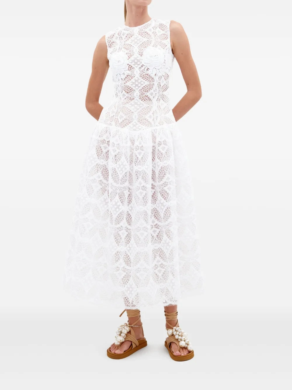 Friction Resistant Shoulder Comfortable fit Paola Dress in White