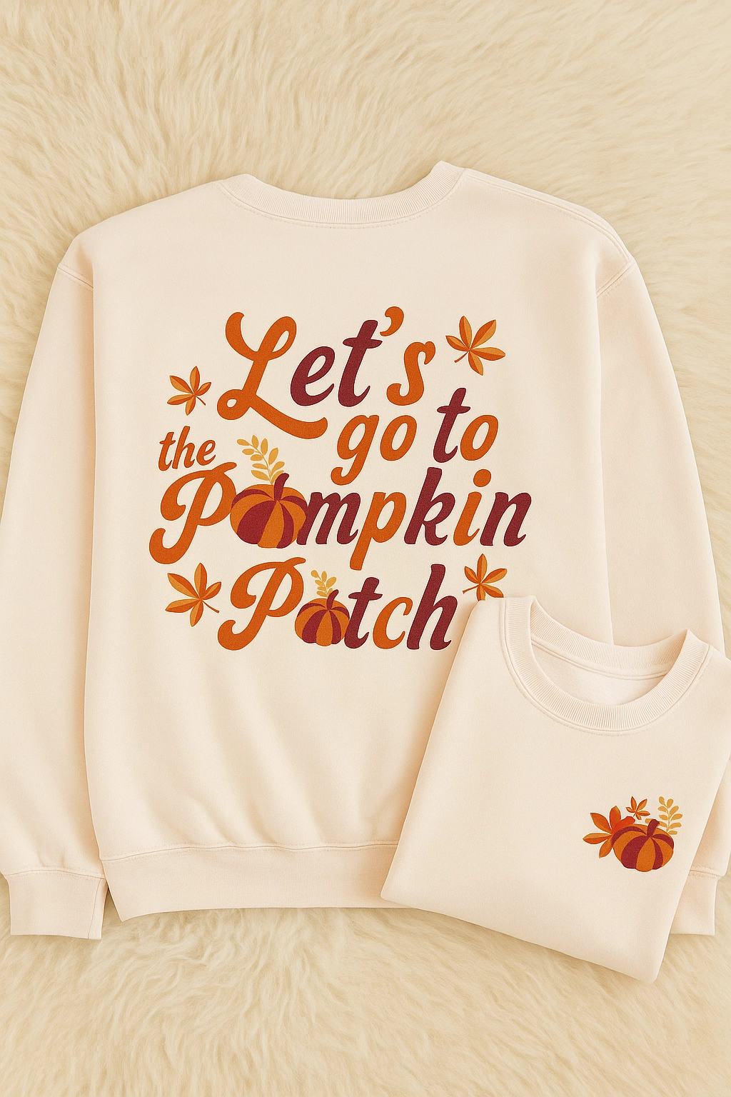 Pumpkin Patch Front/back Sweatshirt S-XL FunctionalPockets Outdoor Style Trend