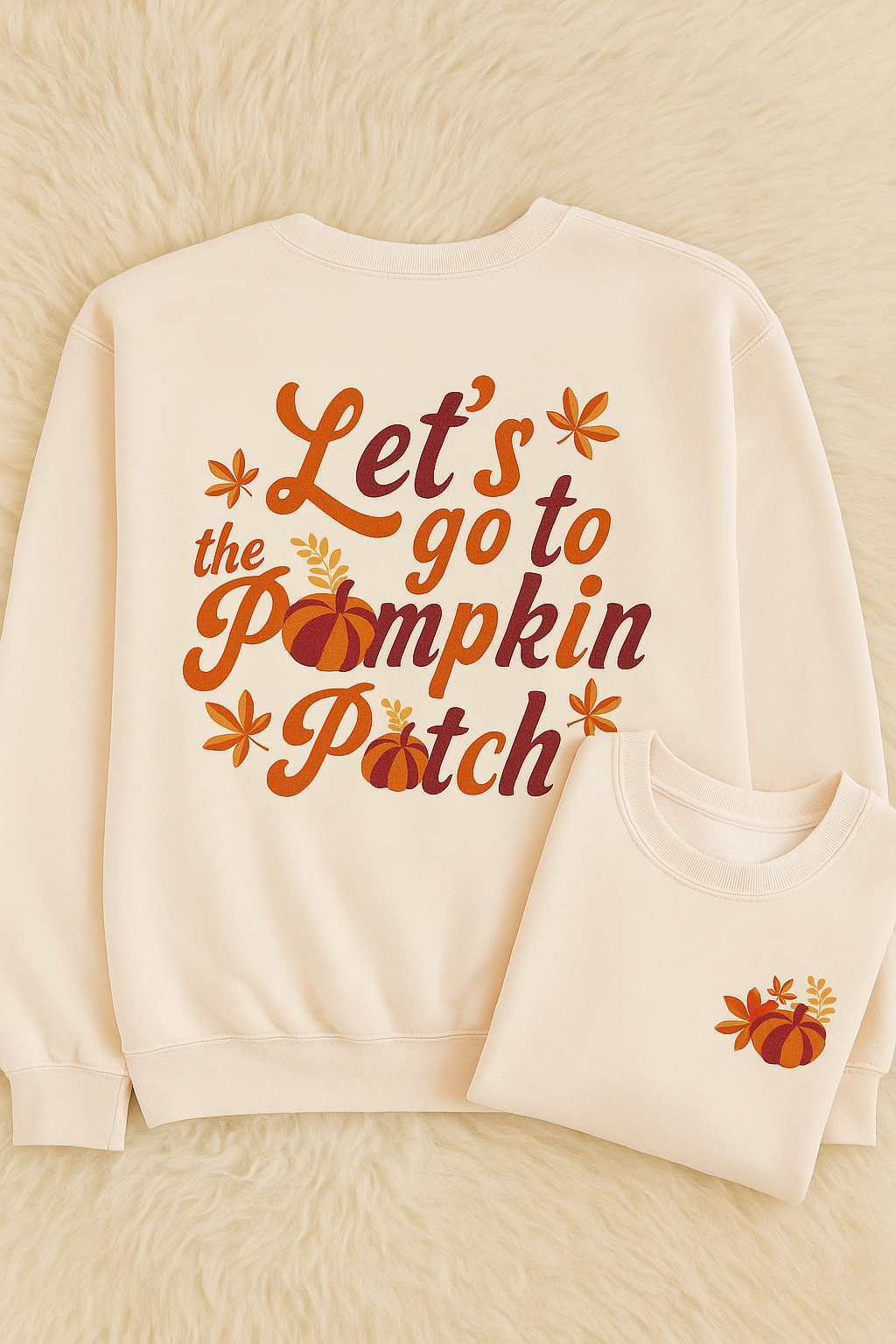 Pumpkin Patch Front/back Sweatshirt S-XL Cold Wash Optimized