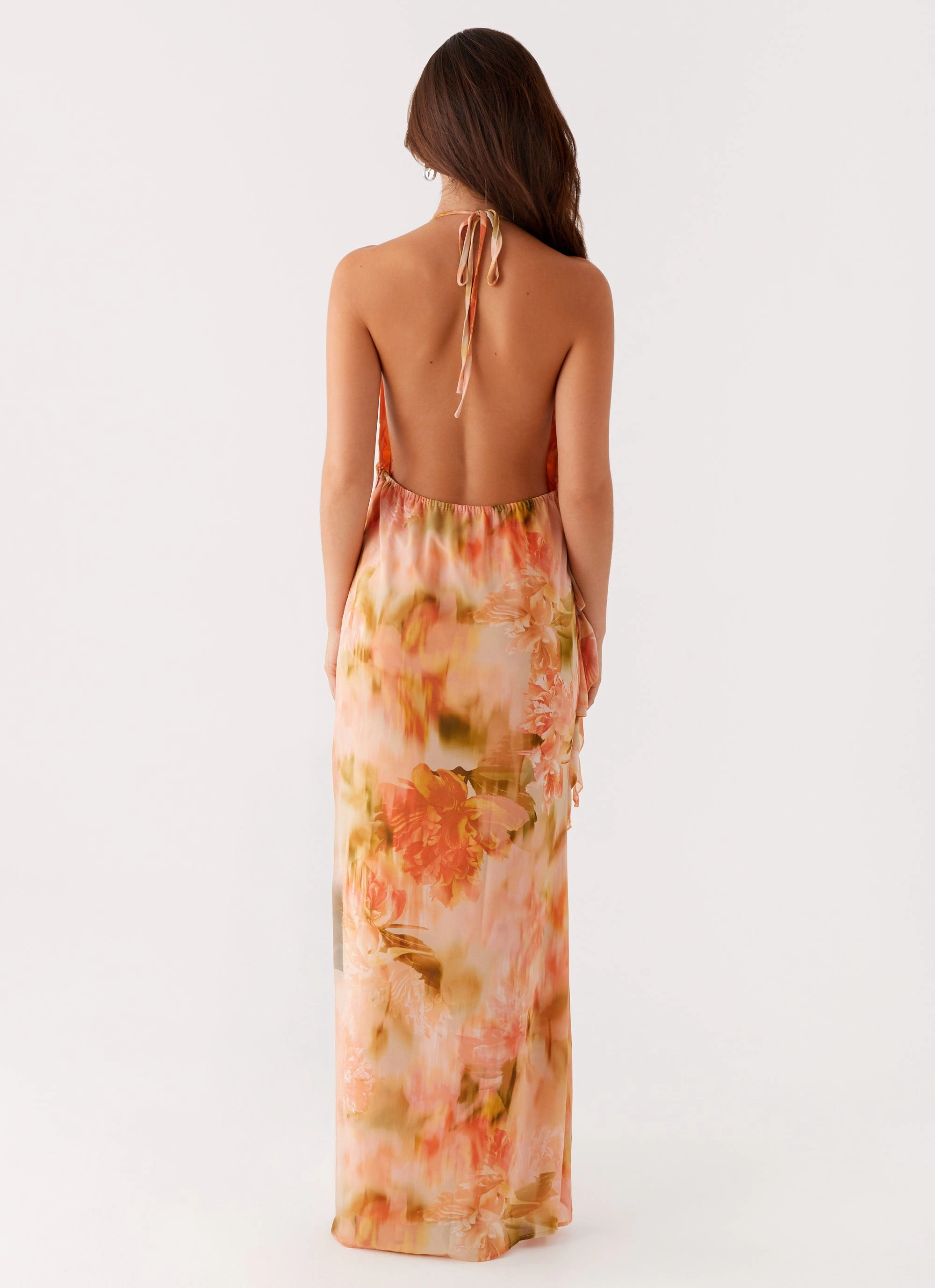Diedre Rose Strappy Maxi Dress - Sunset Floral Timeless Appeal CrinkleResistantWeave