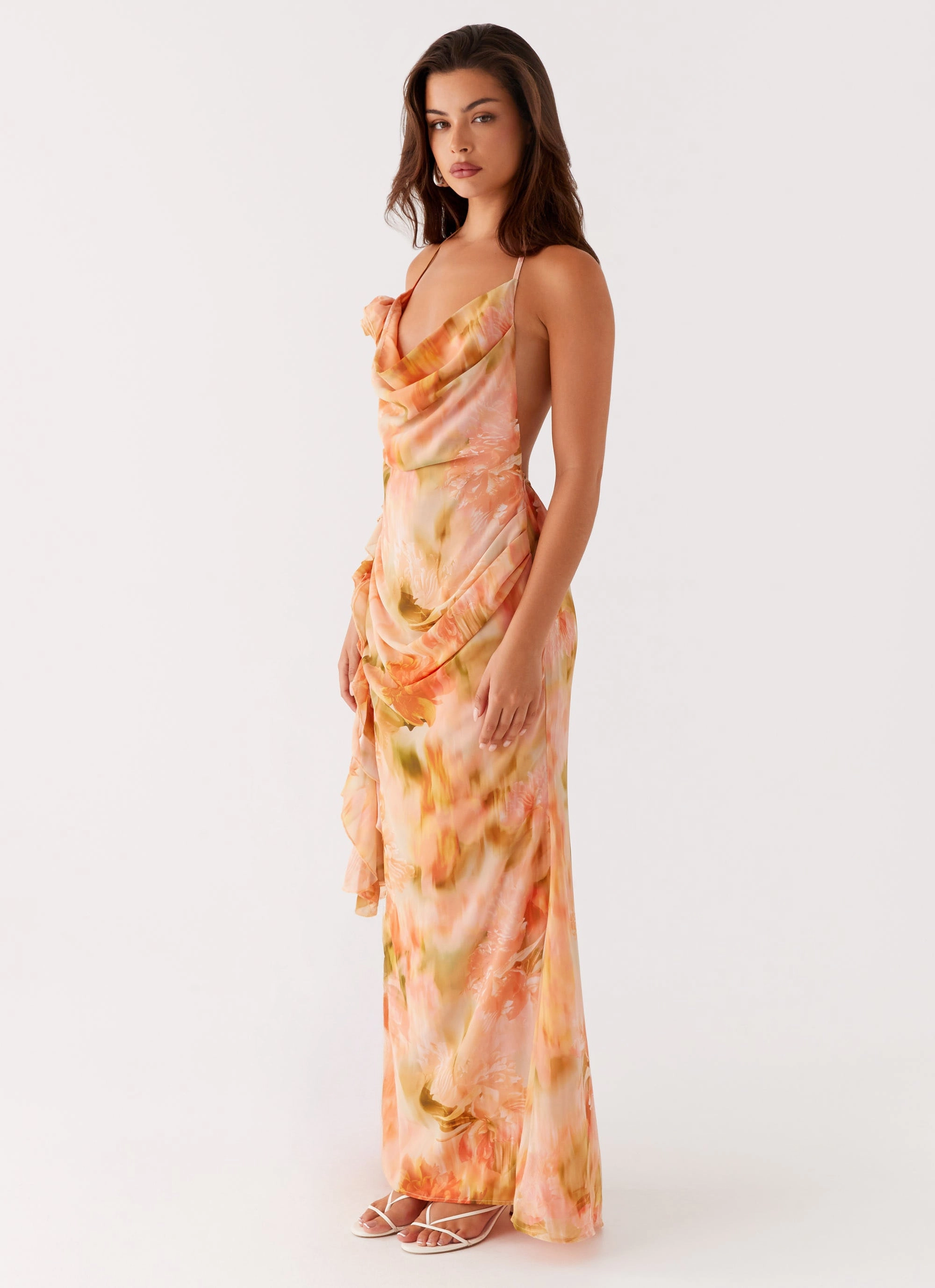 Diedre Rose Strappy Maxi Dress - Sunset Floral Fresh Look