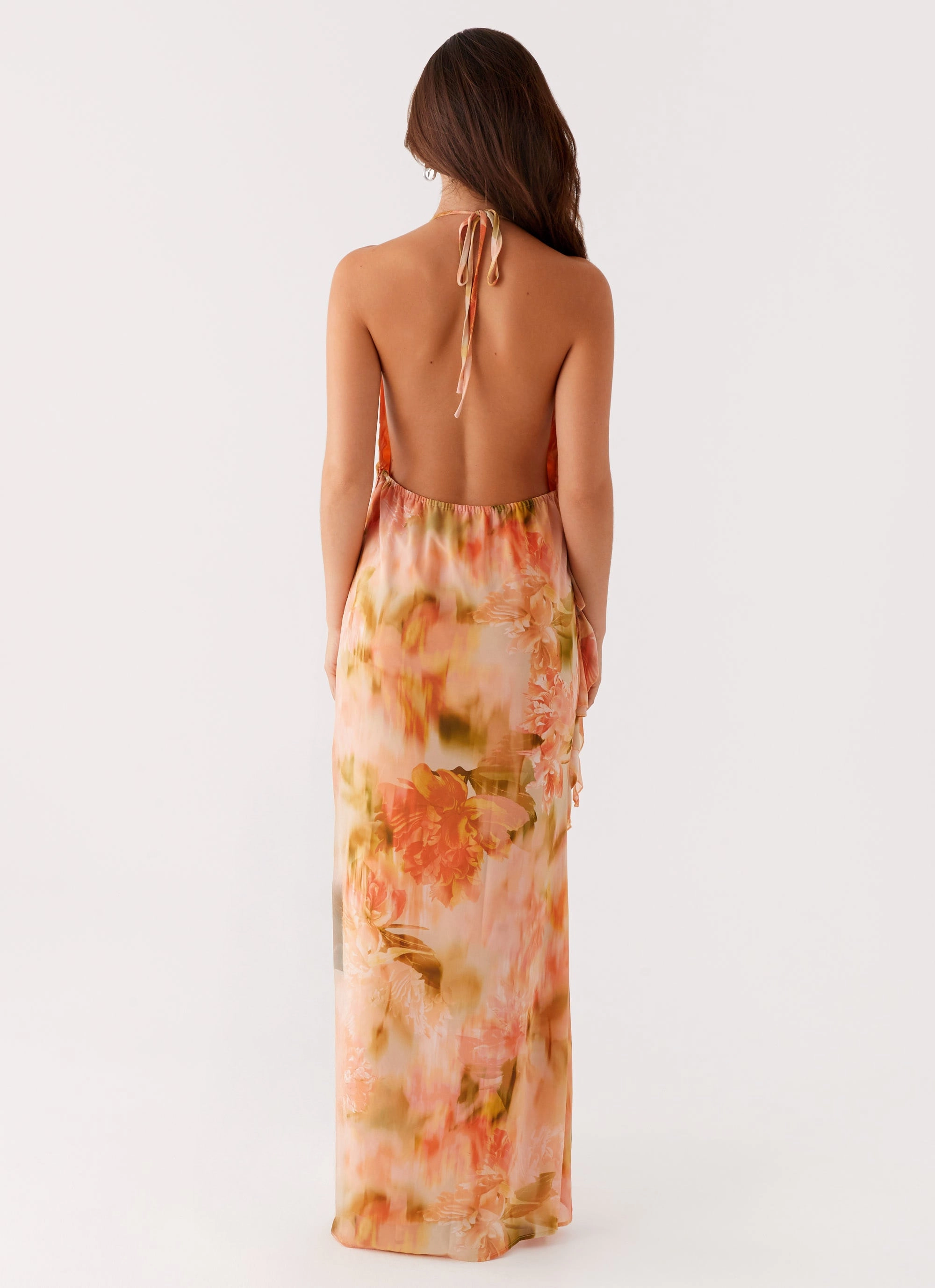 Smart and Elegant Diedre Rose Strappy Maxi Dress - Sunset Floral