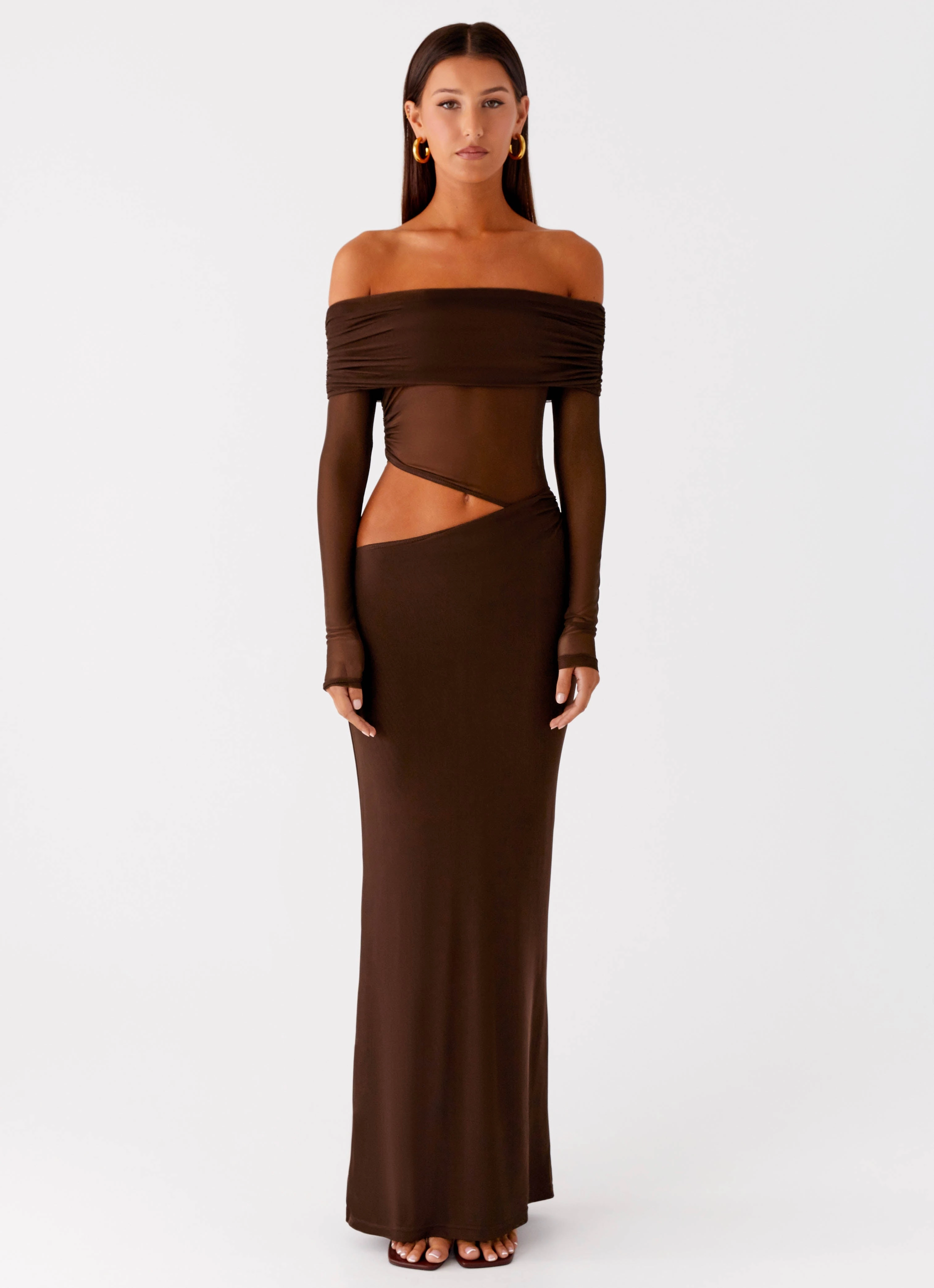 Relaxed-fit gown Emery Maxi Dress - Chocolate