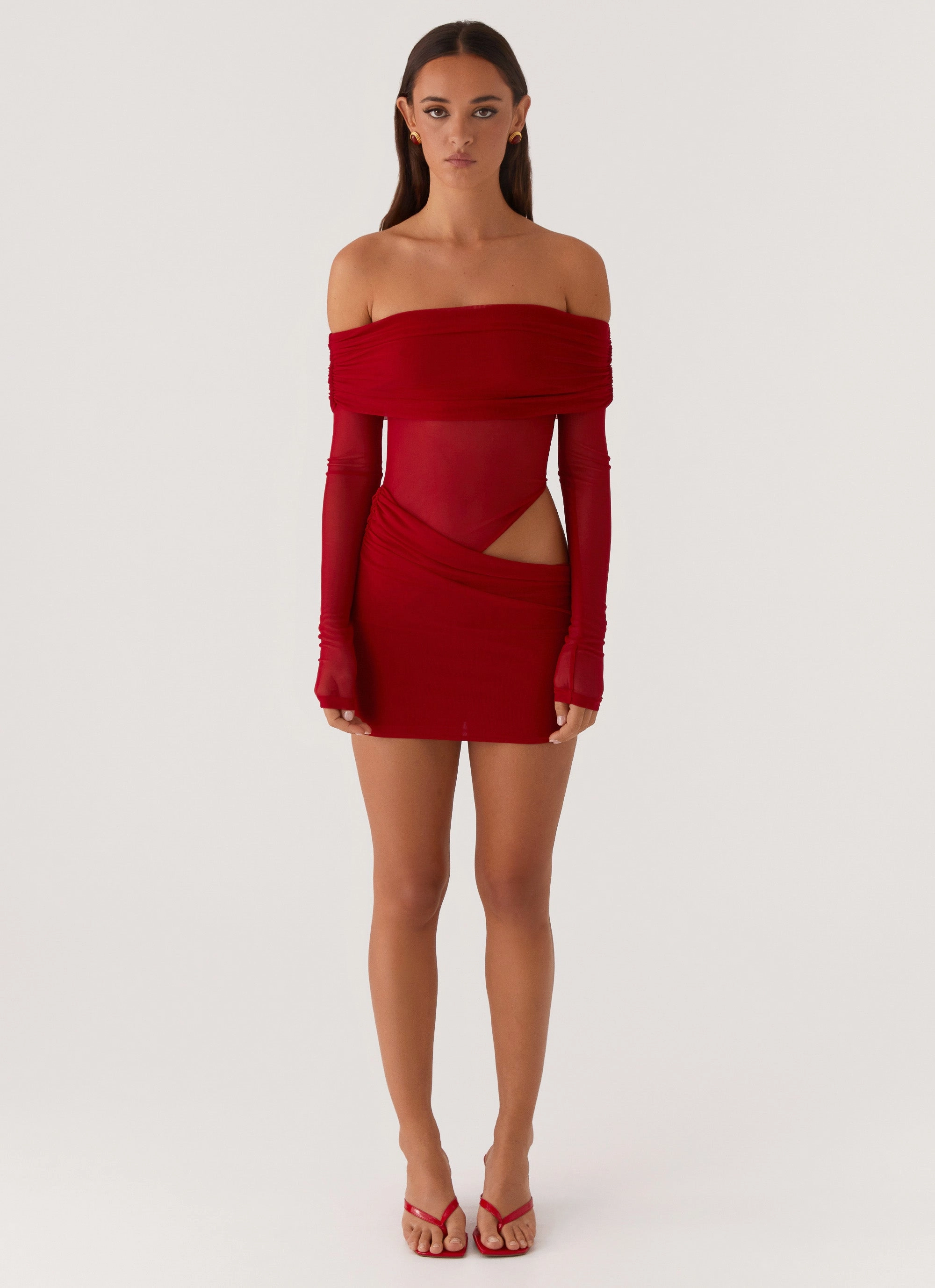 No Doubt Mini Dress - Red Reversible-Style Flattering Shape Look