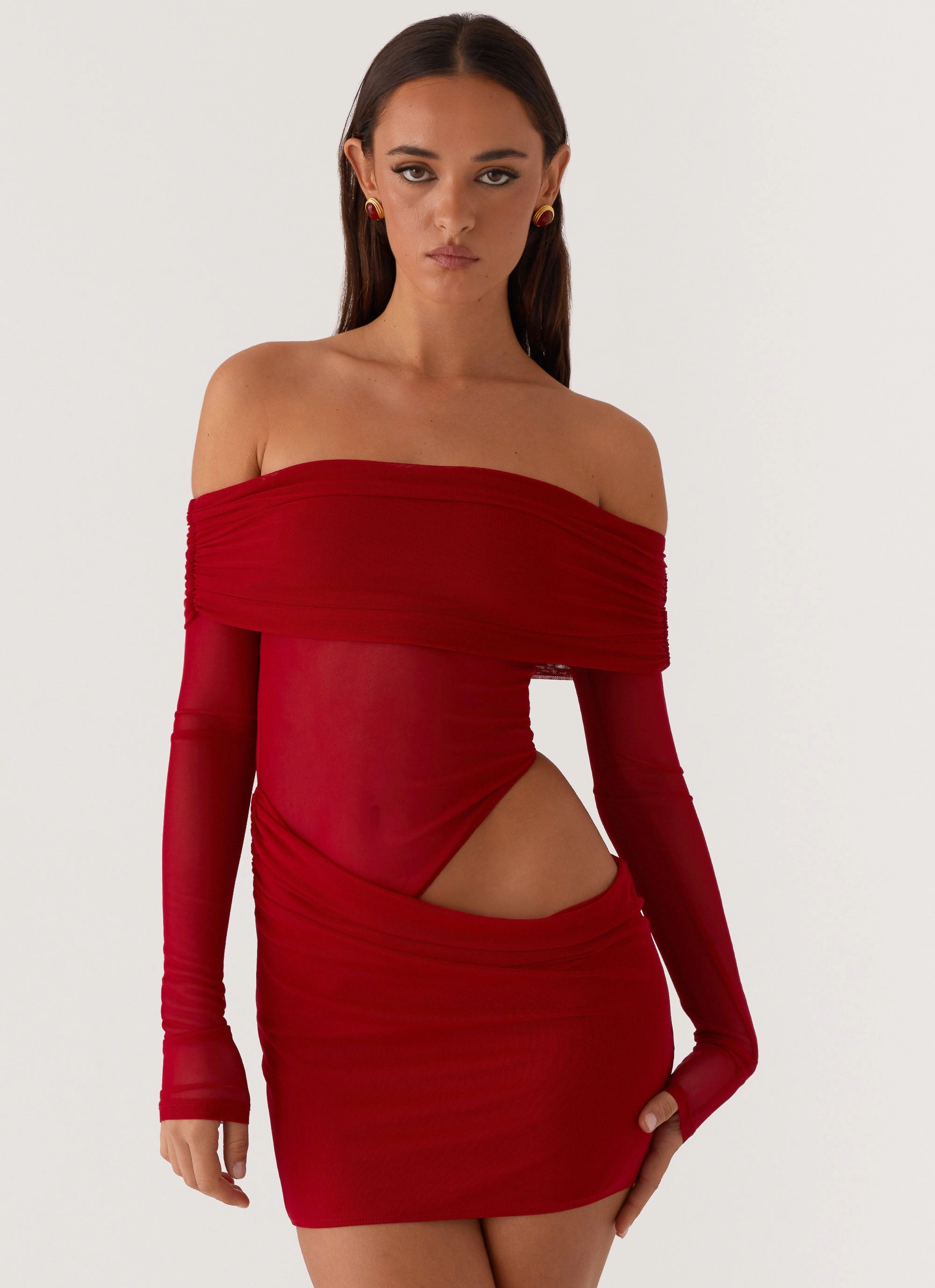 No Doubt Mini Dress - Red Minimal Tone