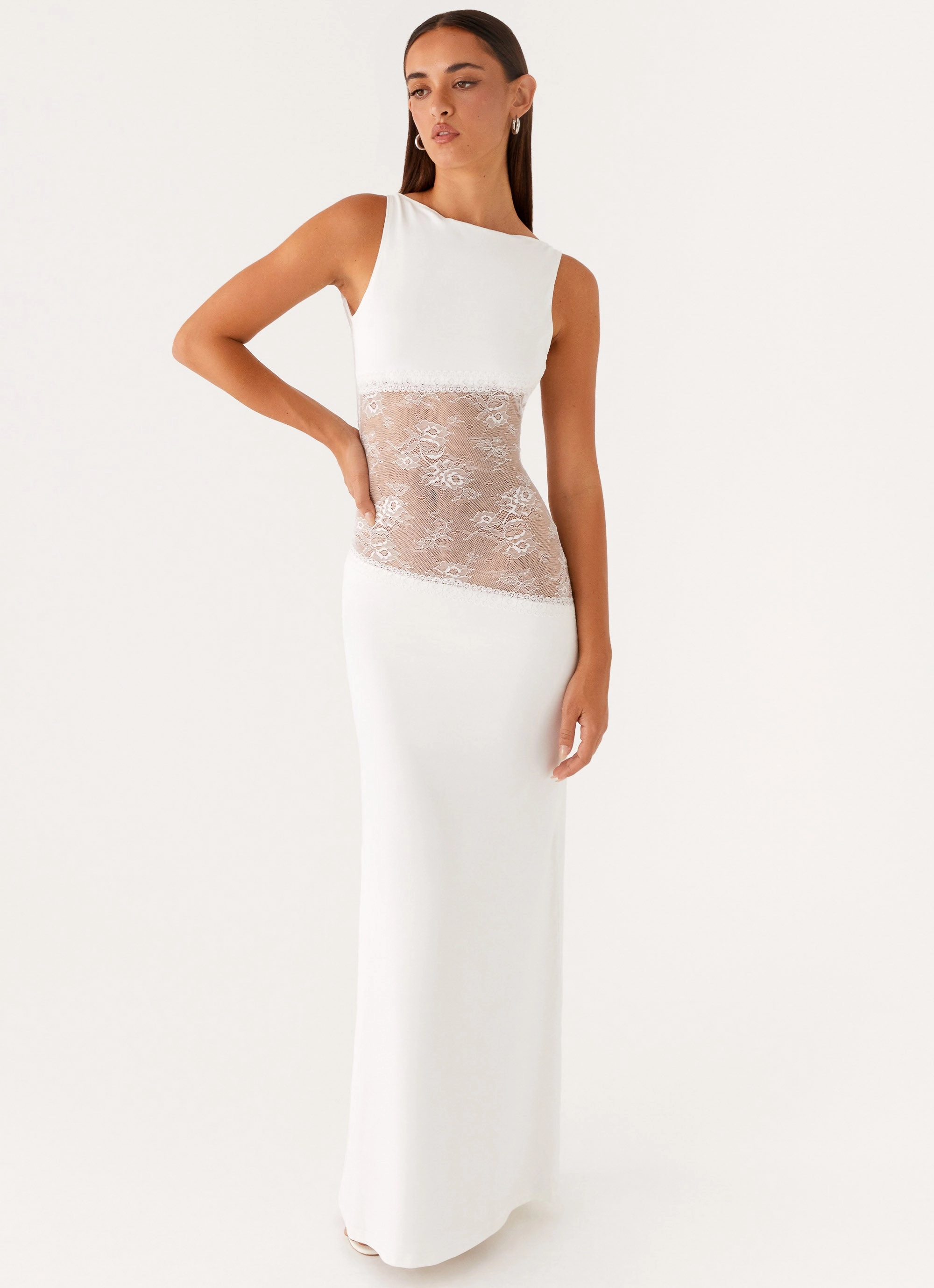 Lucinda Maxi Dress - White BiasCutSilhouette Event Glow