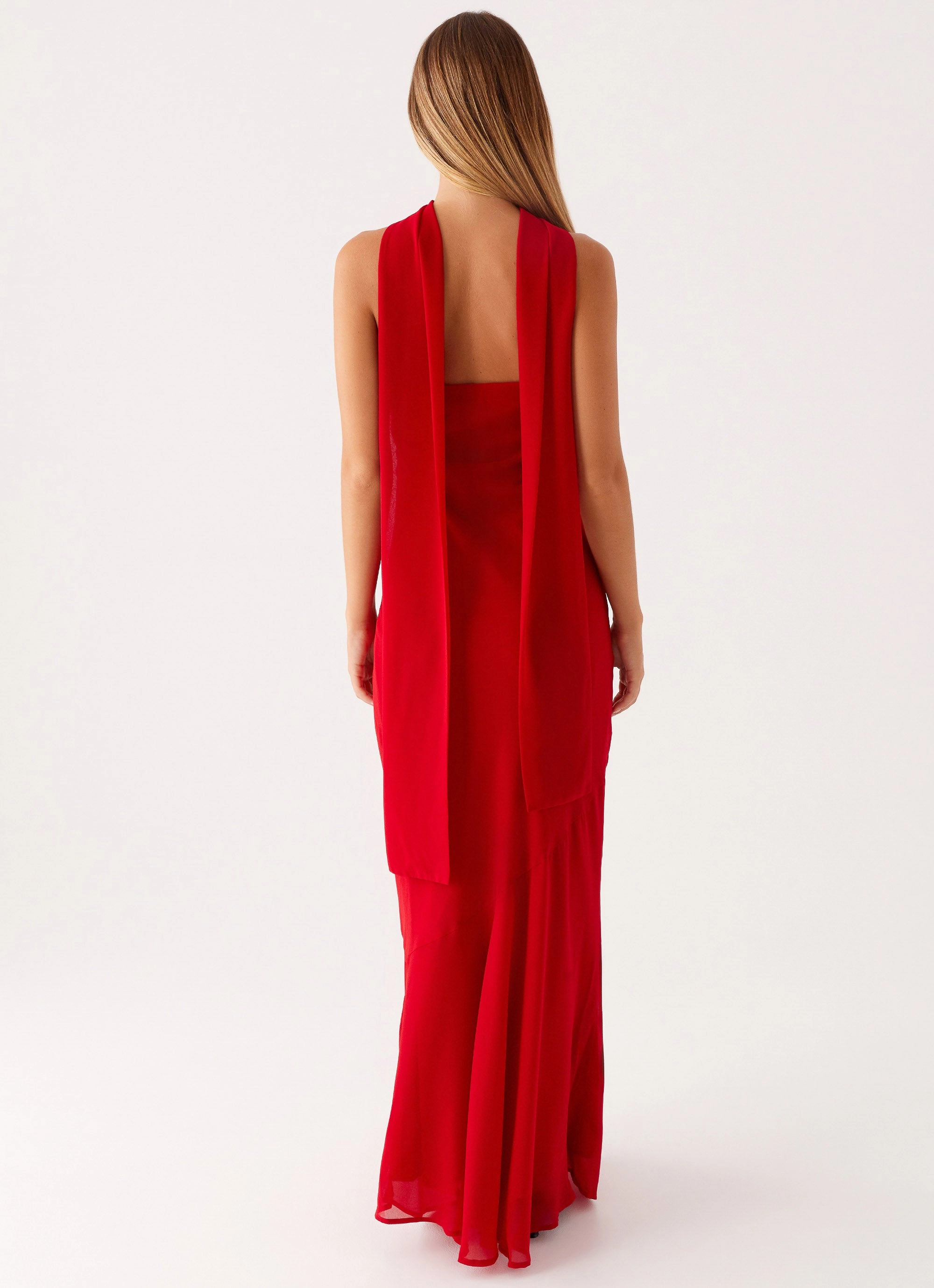 Smart Layer Elegant Wearable Under The Pagoda Maxi Dress - Red