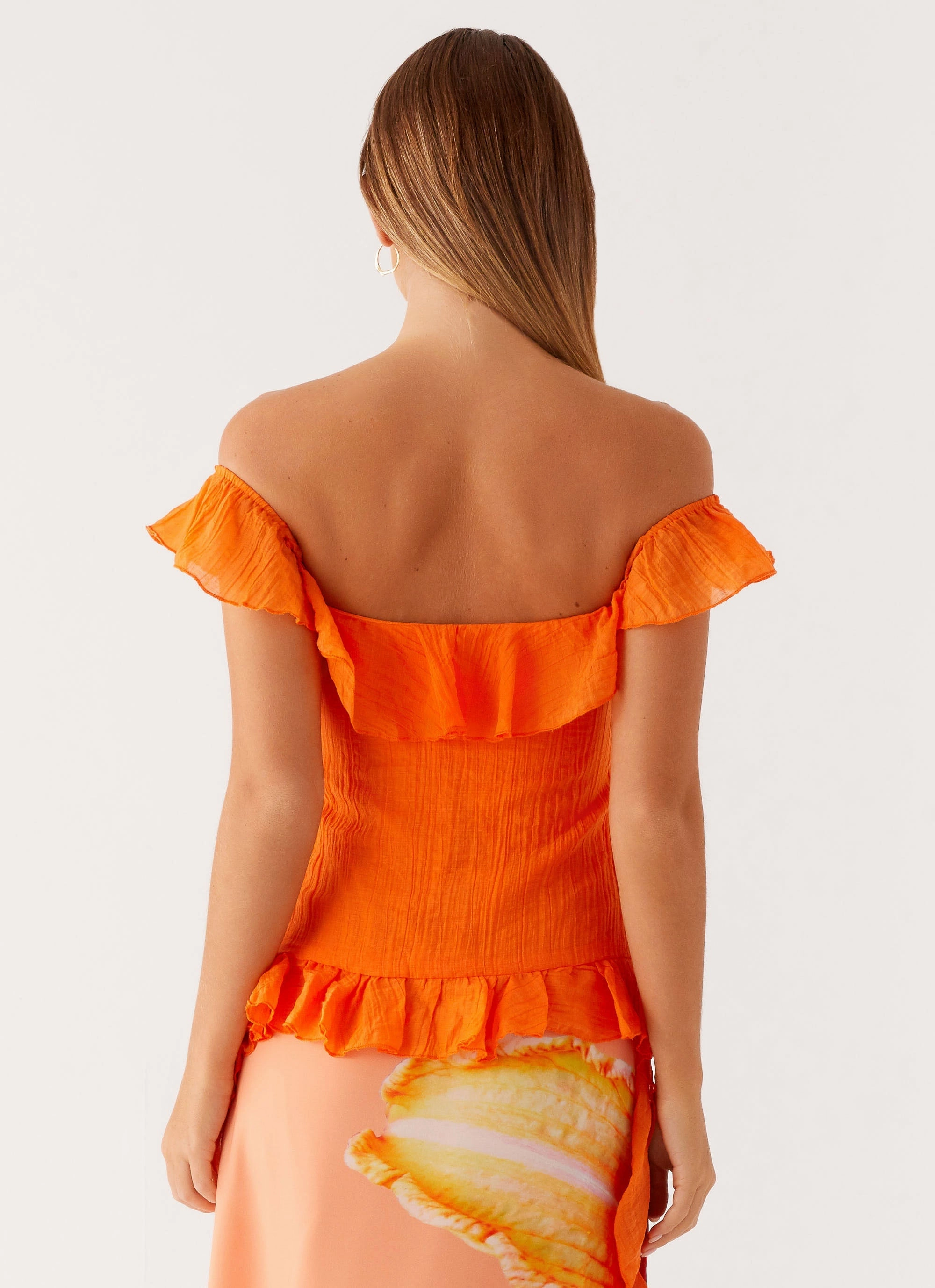 Temperature Control Technology Dylan Off Shoulder Top - Orange