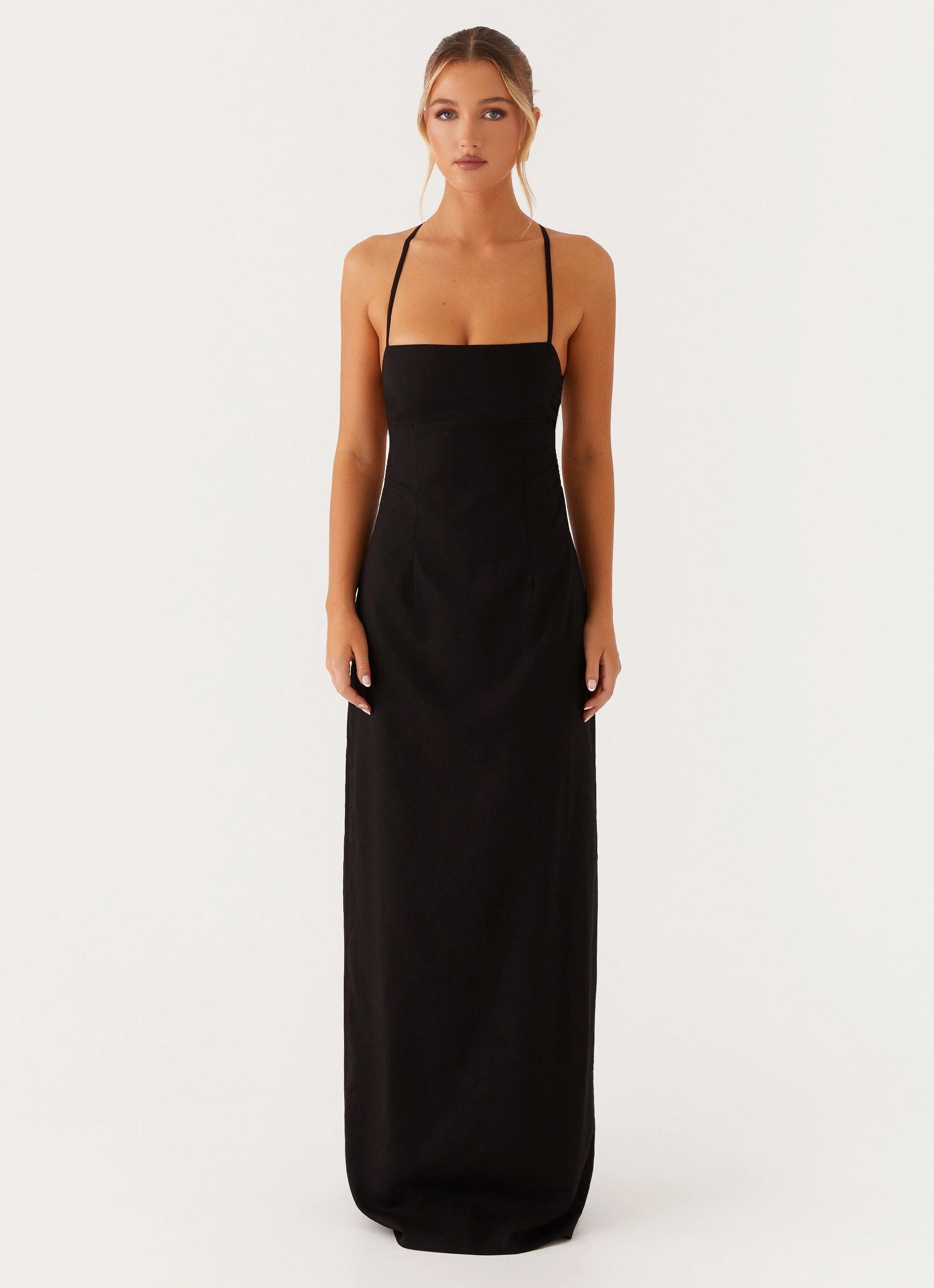 Fall Go Cora Backless Maxi Dress - Black