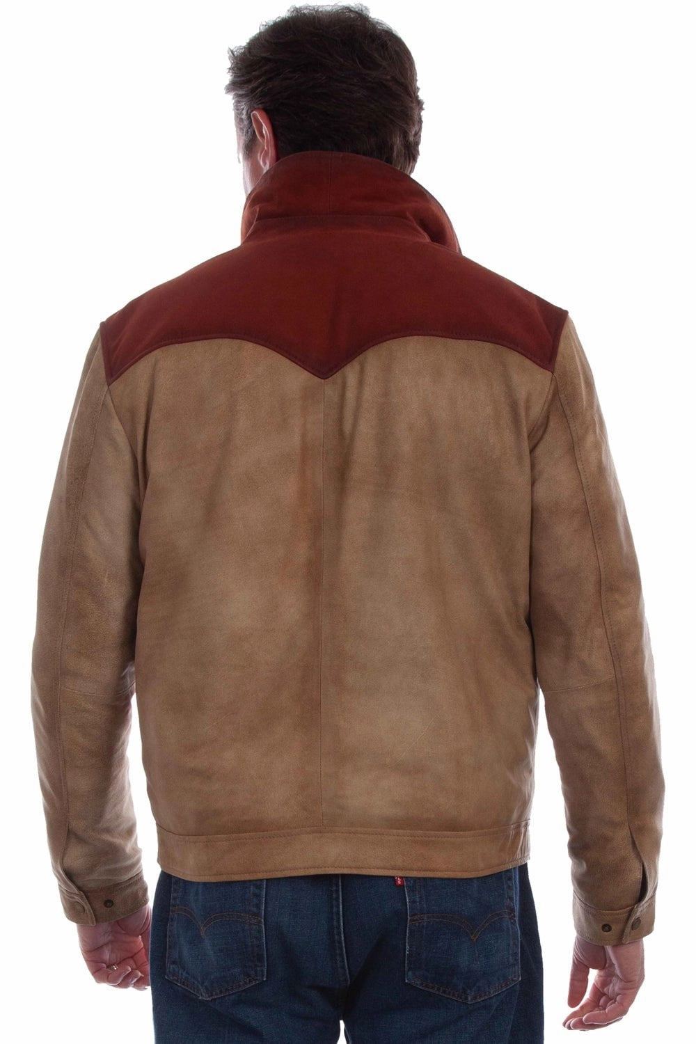 Weather Friendly Bonded Seam Technology Scully Mens Zip Western Tan Leather Leather Jacket