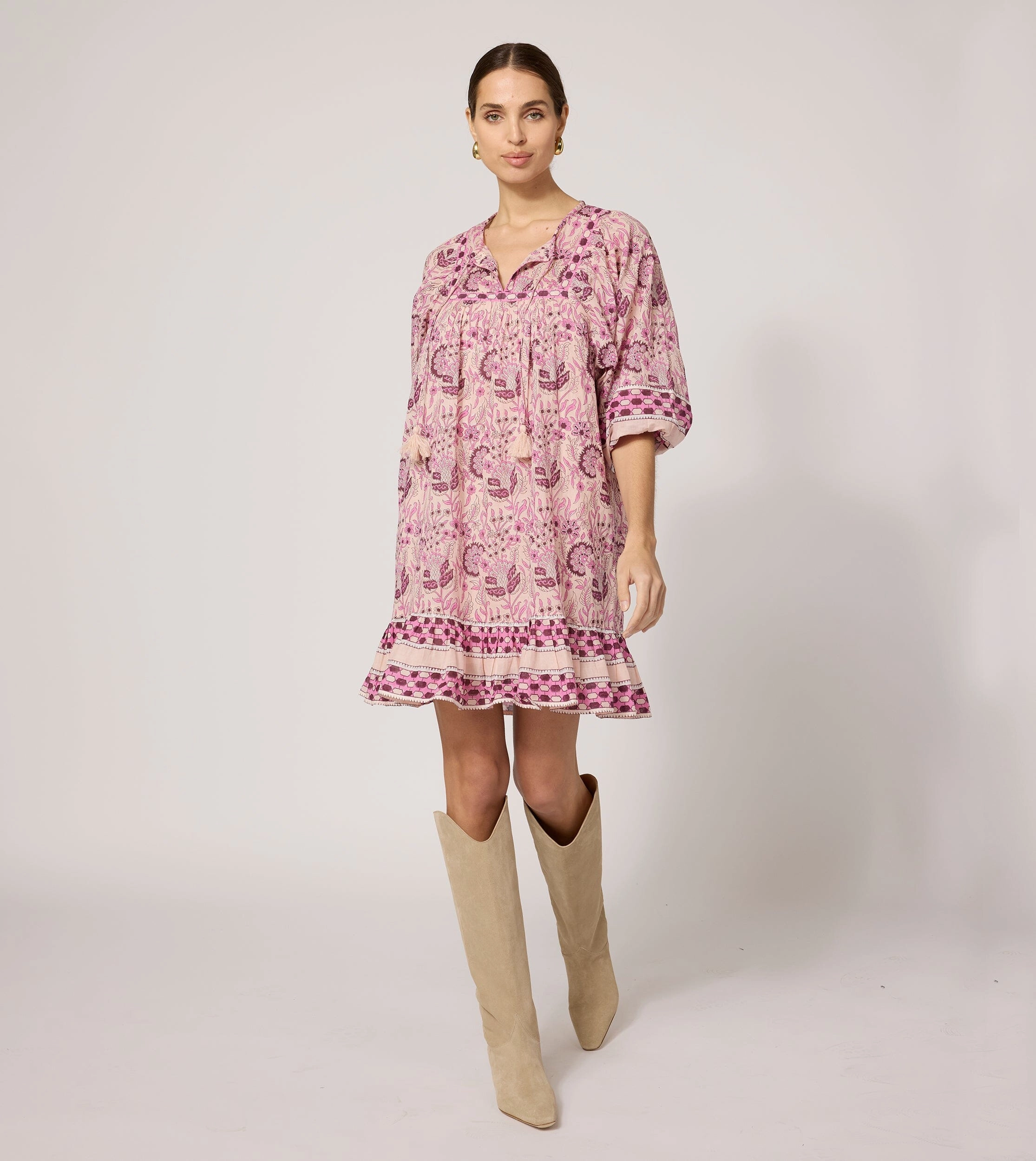 Fitted Style Modern Form Magdalena Mini Dress | Vintage Rose