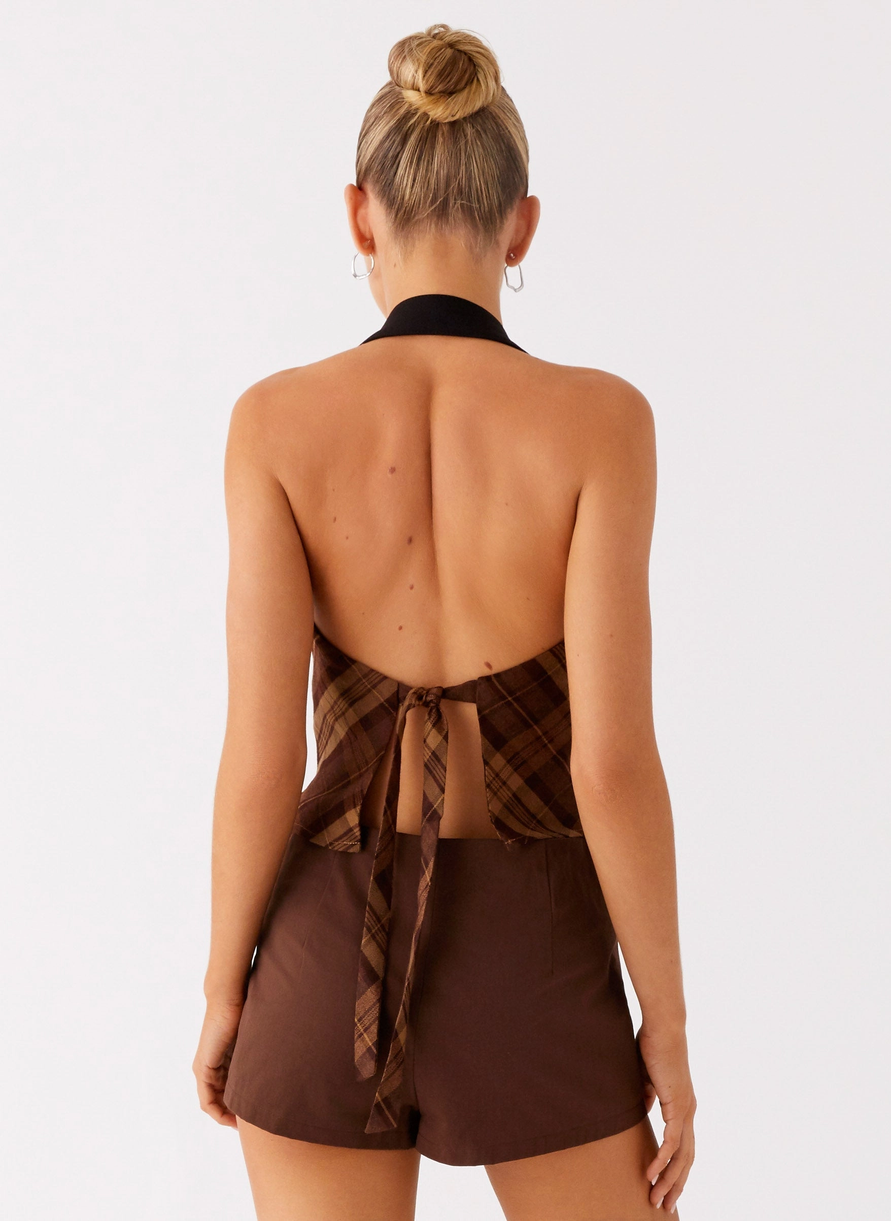 FasteningHood Stateside Cowl Top - Plaid