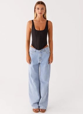 MultiPocket Narelle Corset Top - Black