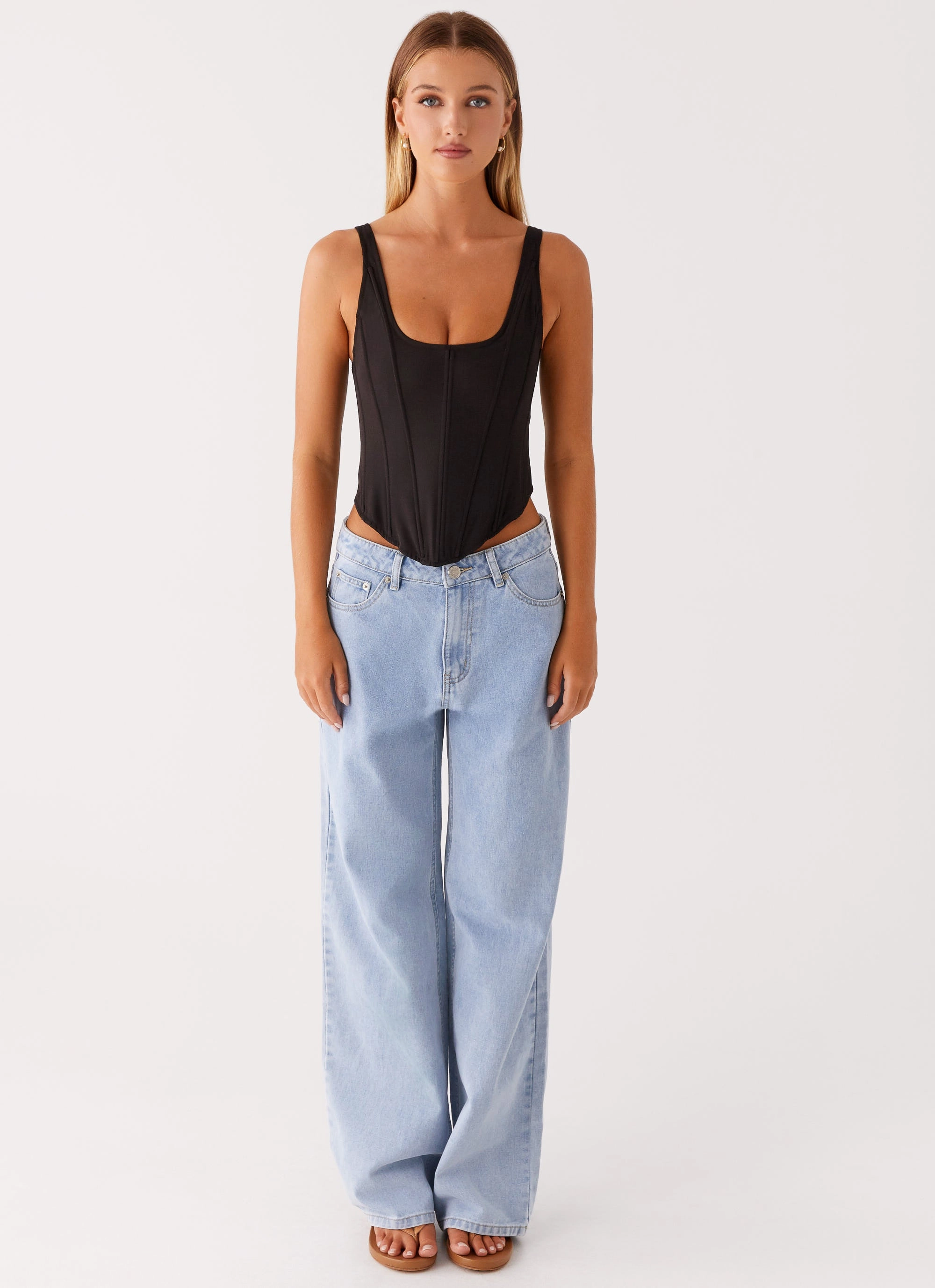 MultiPocket Narelle Corset Top - Black