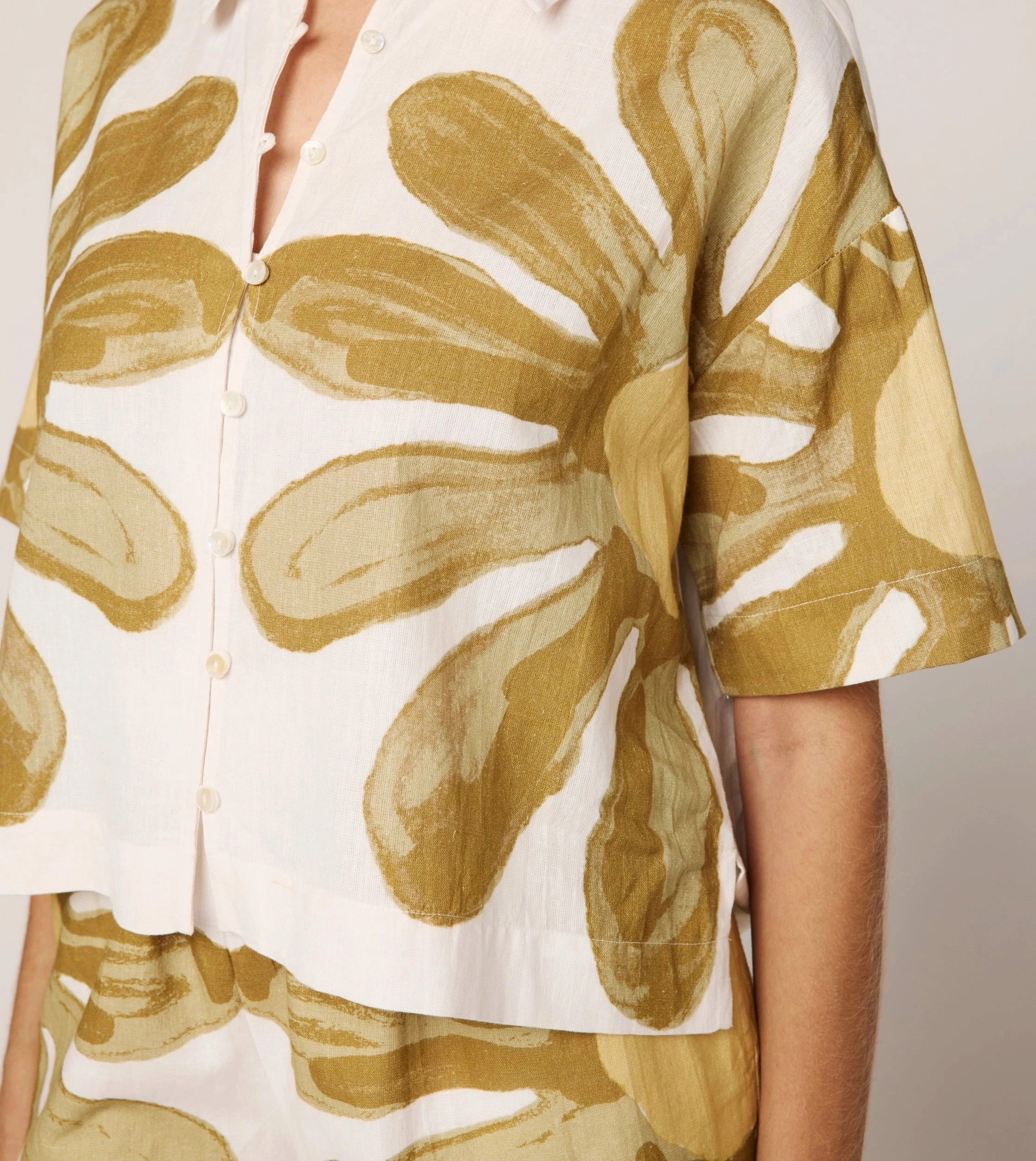 Textured Weave Casual Blouse Marie Blouse | Floral Placed Print