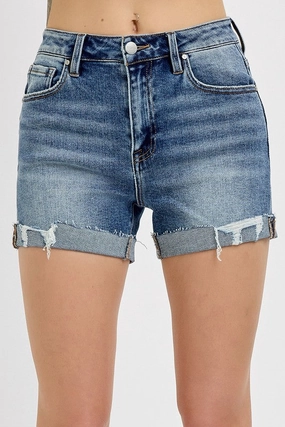 MONTANA HIGH RISE RIPPED HEM SHORTS S-XL Wrinkle Free Fabric suit jacket