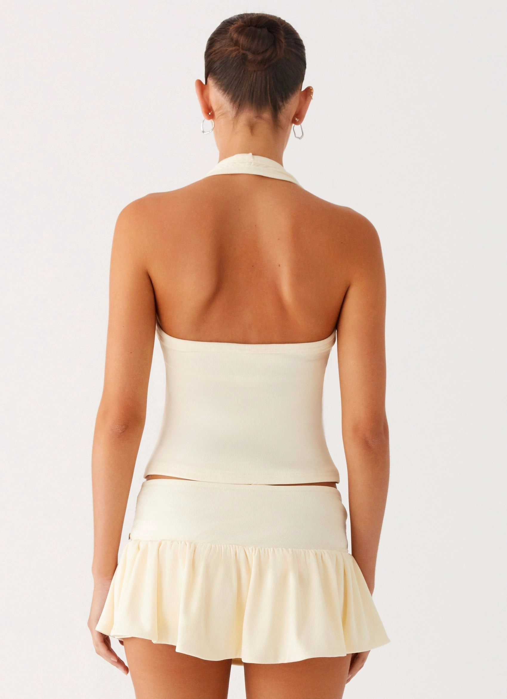 WrinkleFree Finish Vegas Nights Halter Neck Top - Yellow