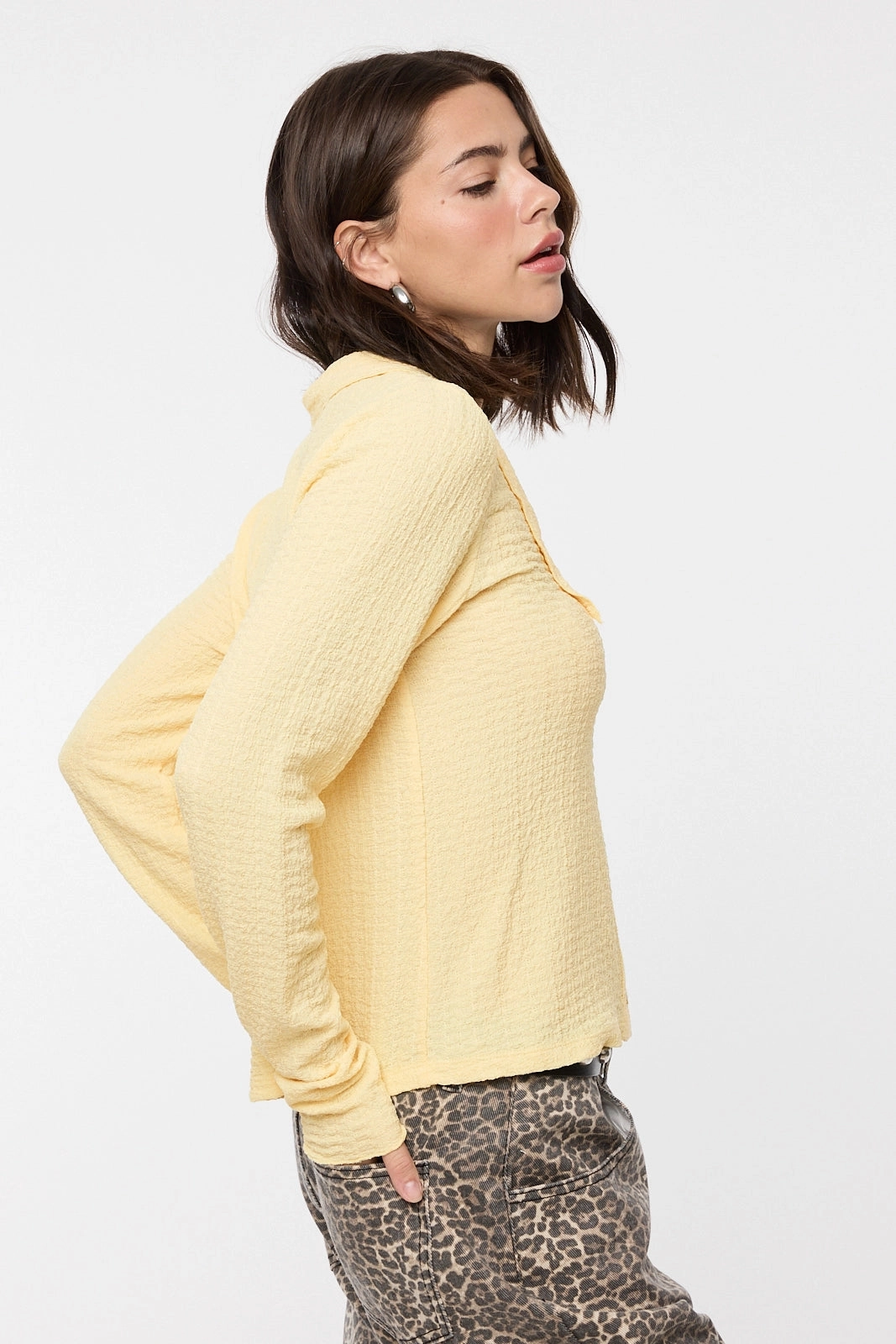 Textured Button Up Knit Top - Daisy ConvertibleStyle