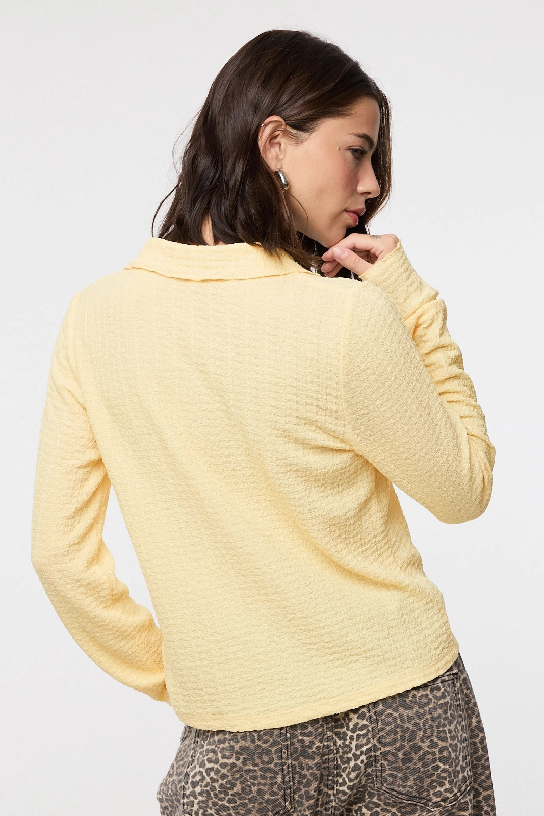 Textured Button Up Knit Top - Daisy Active Design